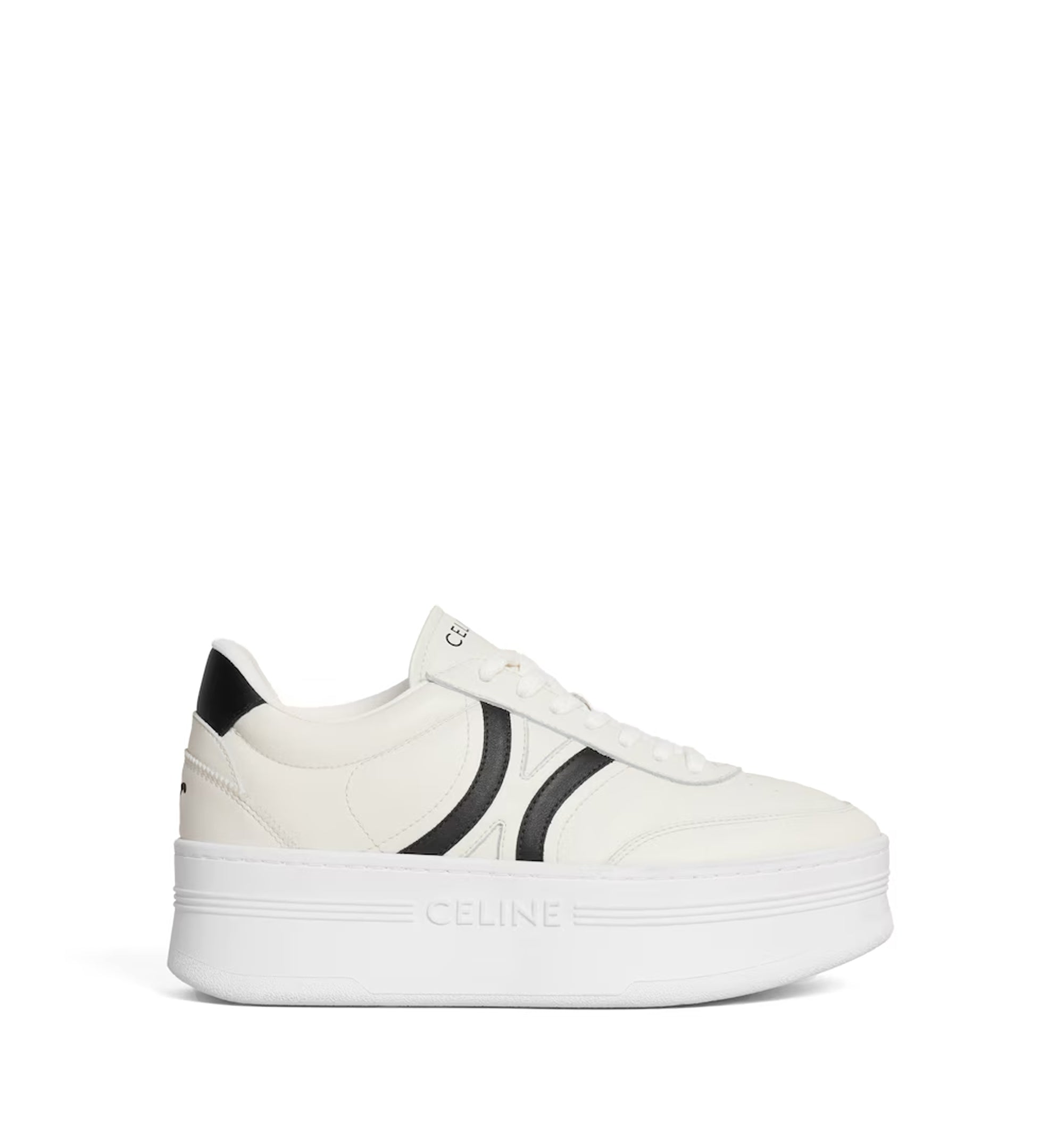 Block Sneakers With Back Triomphe And Wedge Outsole In Calfskin