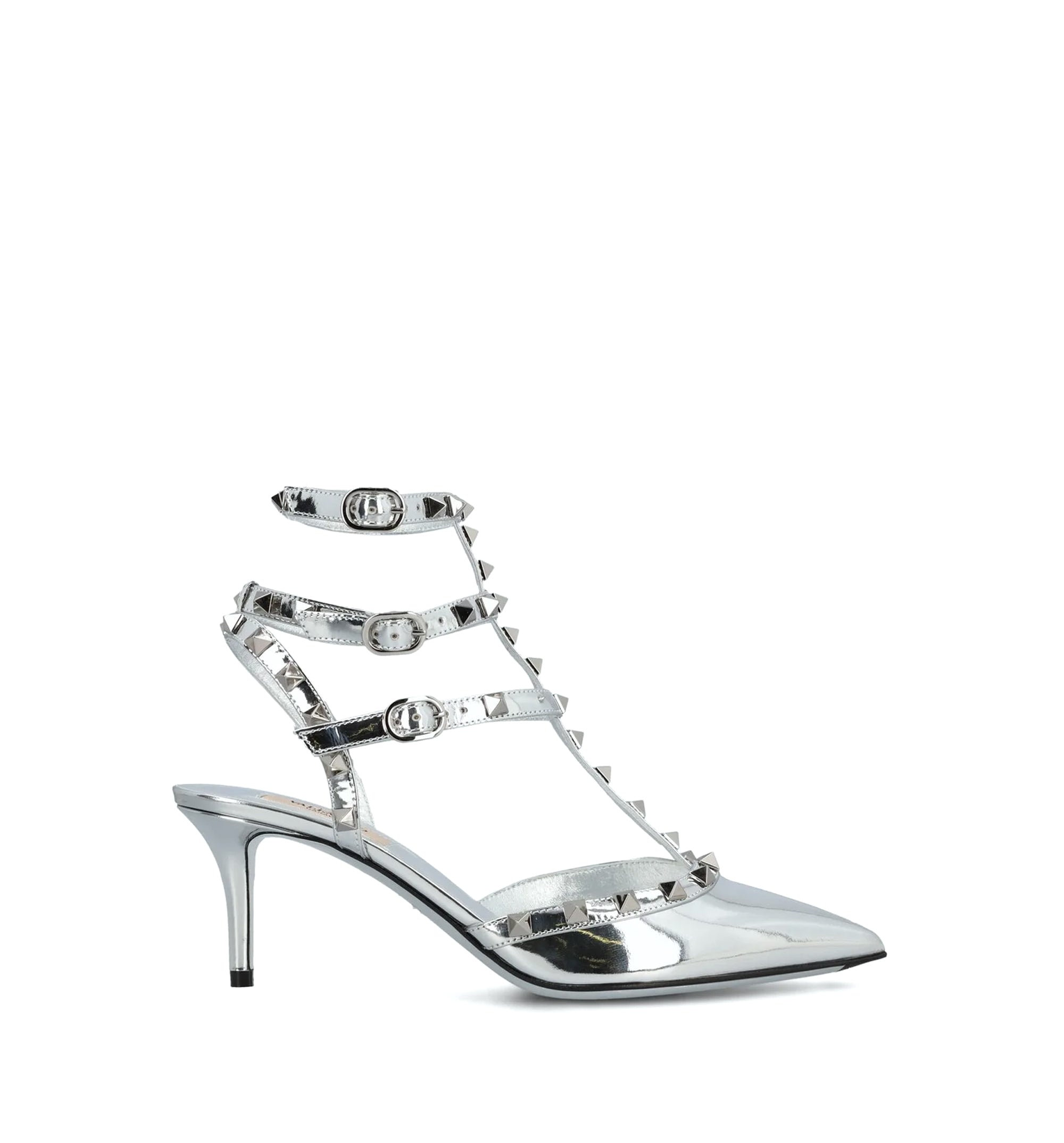 Rockstud Mirror-Effect Pumps