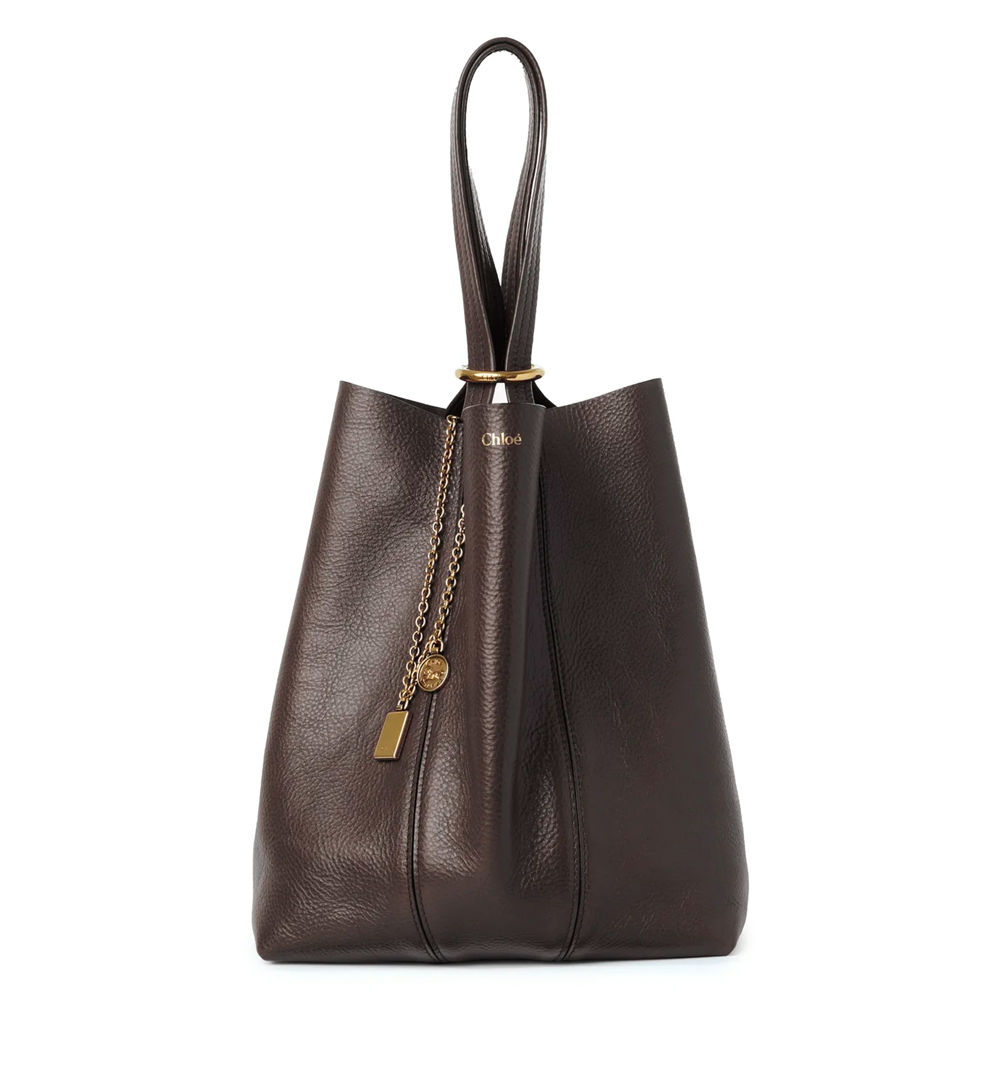 Chloé Spin Tote Bag in Grained Leather