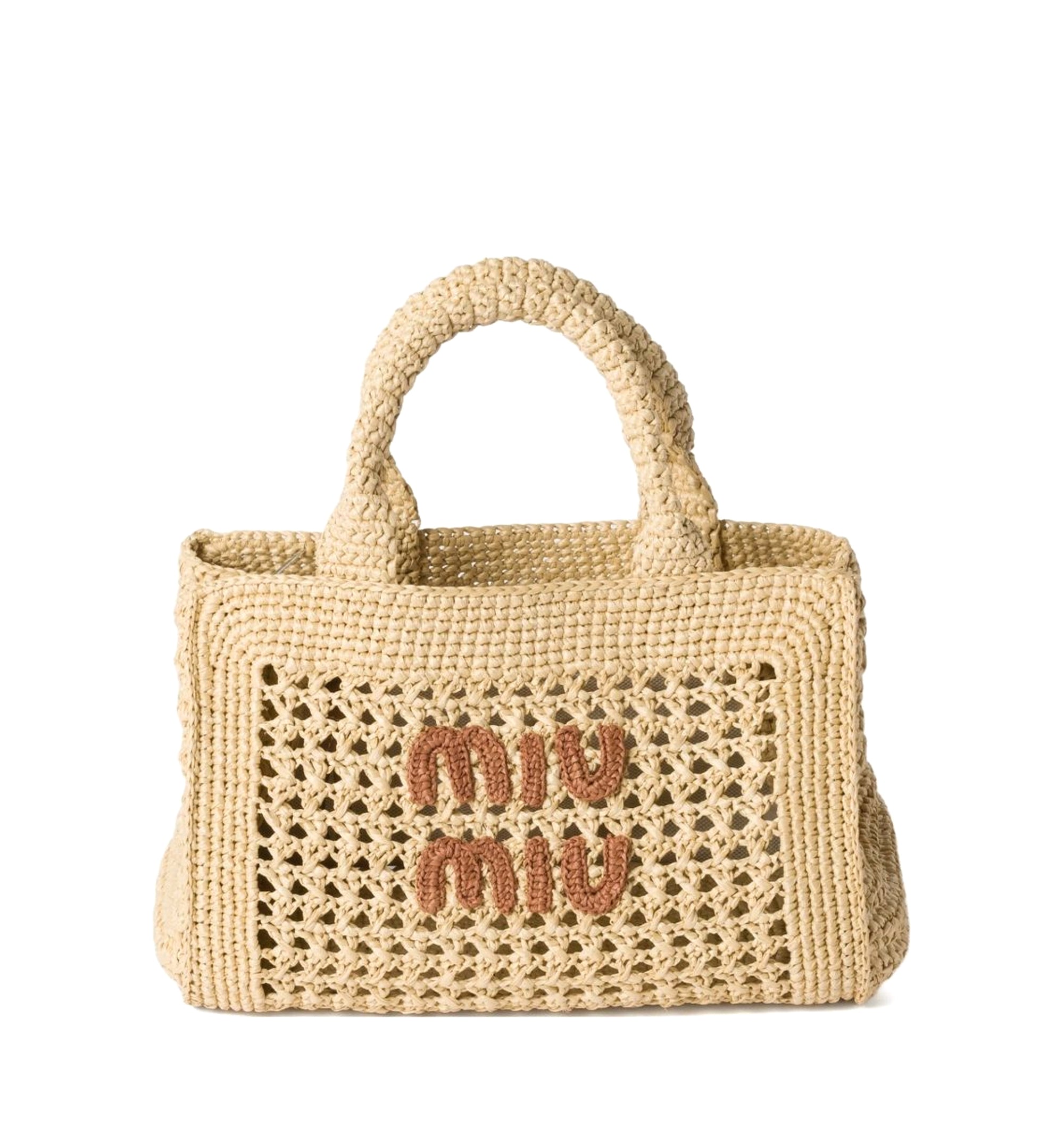 Raffia Effect Crochet Handbag