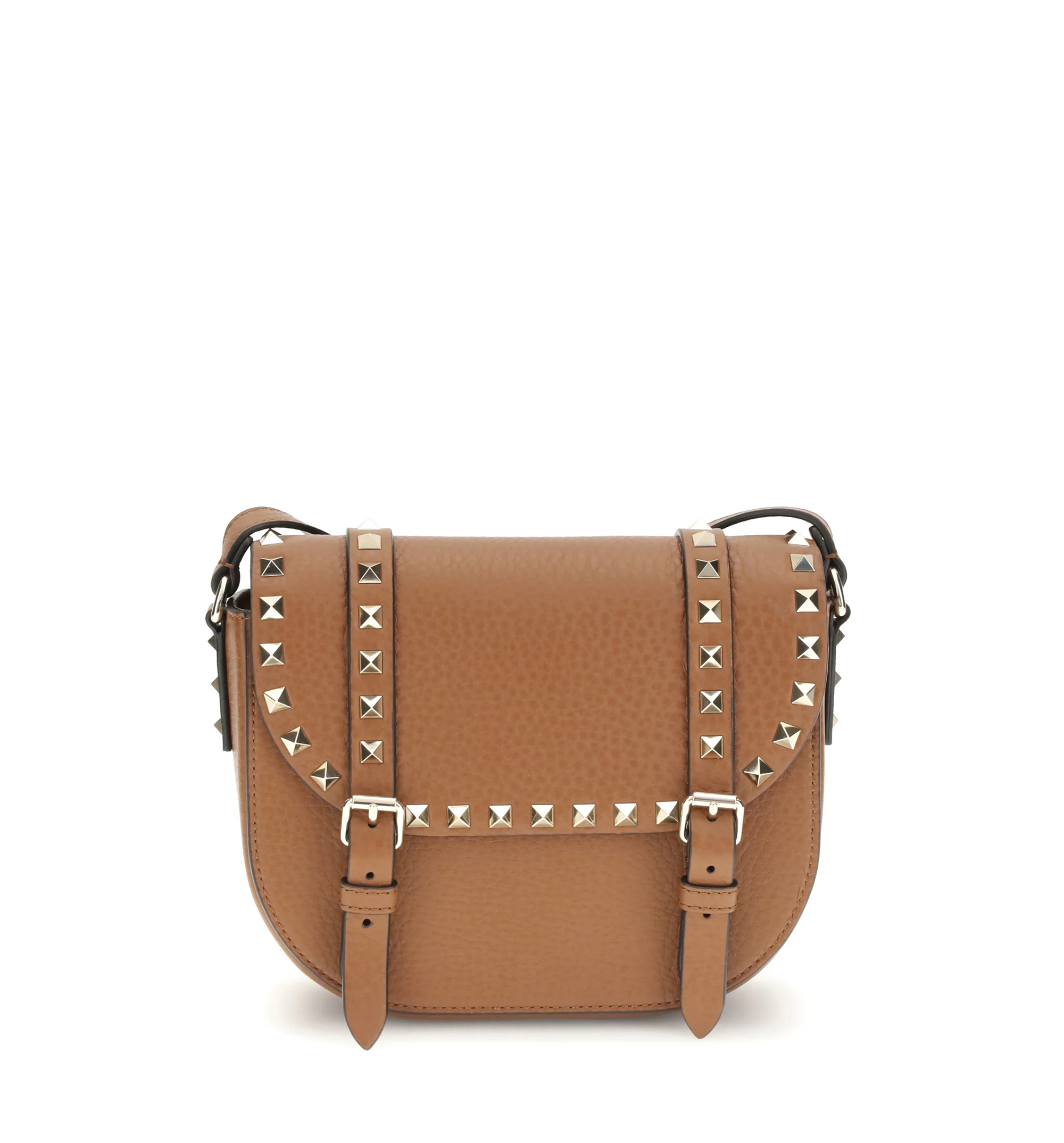 Small Rockstud Grainy Calfskin Crossbody Bag