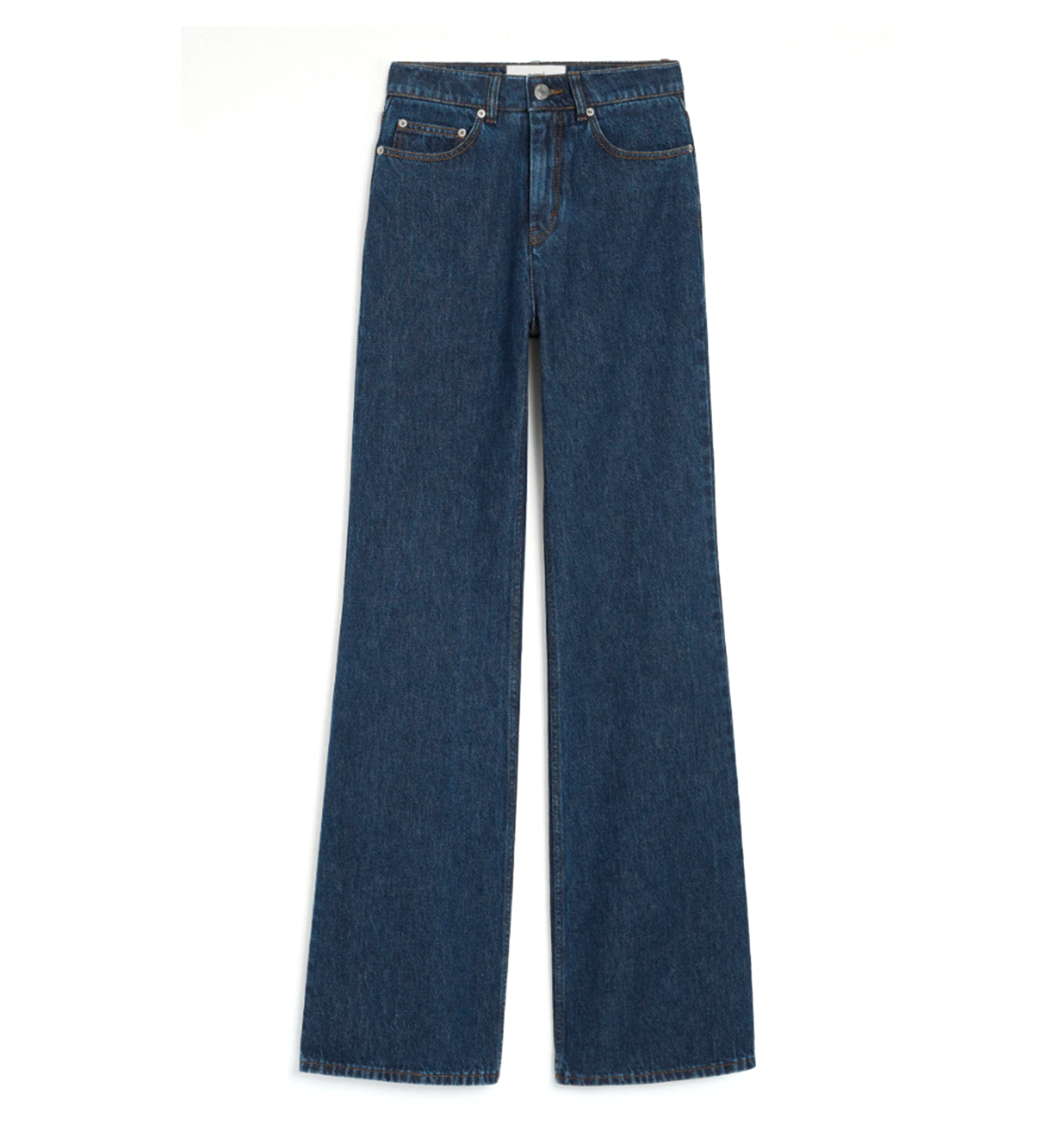 Blue Cotton Flare Fit Jeans