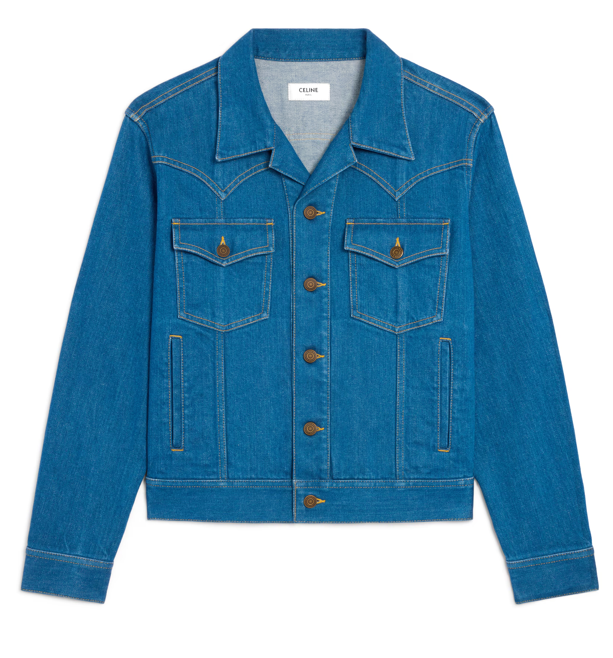 Trucker Jacket in Cotton Denim - Western Blue Light Stone Wash