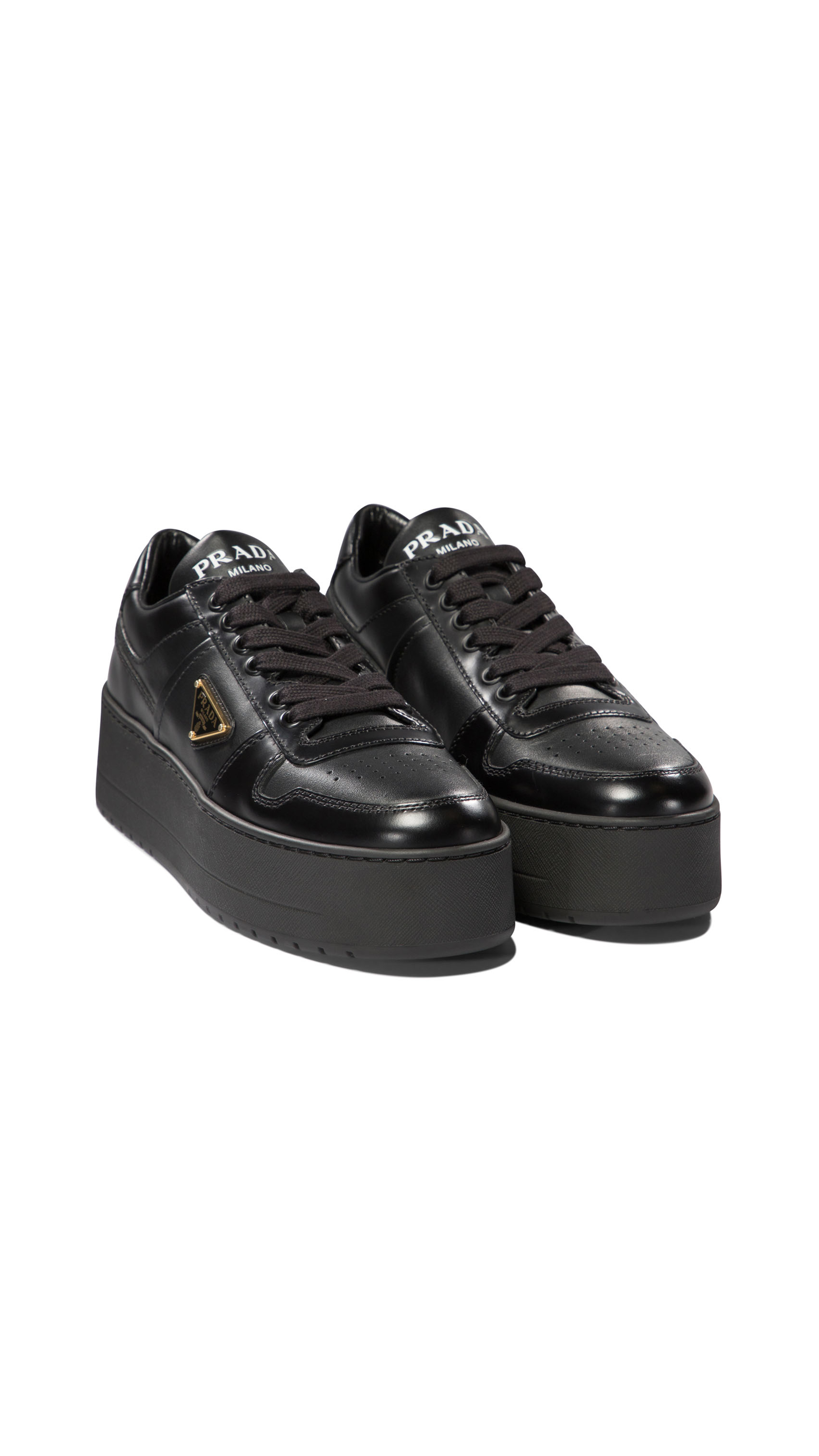 Downtown Bold Leather Sneakers - Black