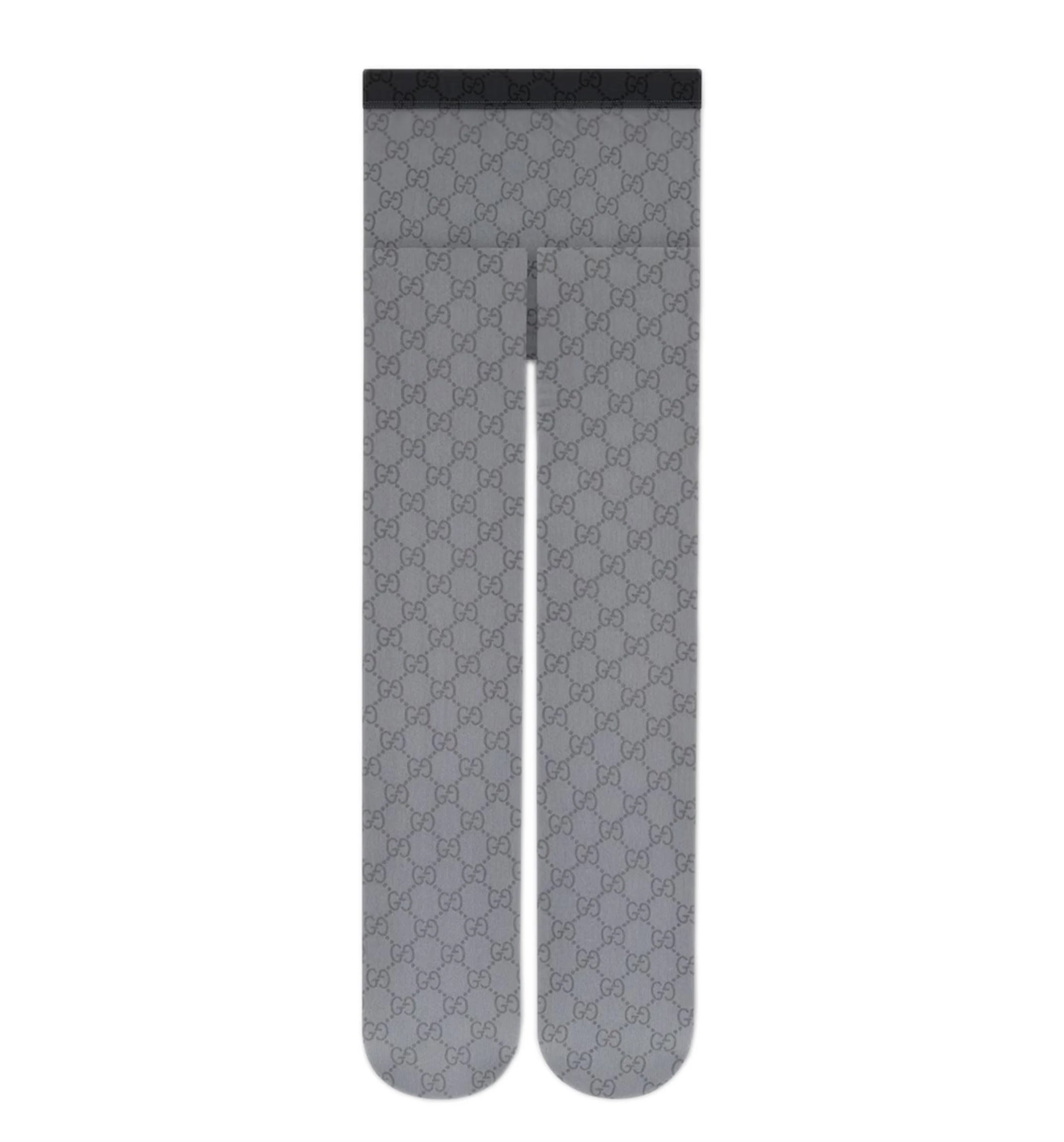 Printed Stretch Nylon Tights - Grey