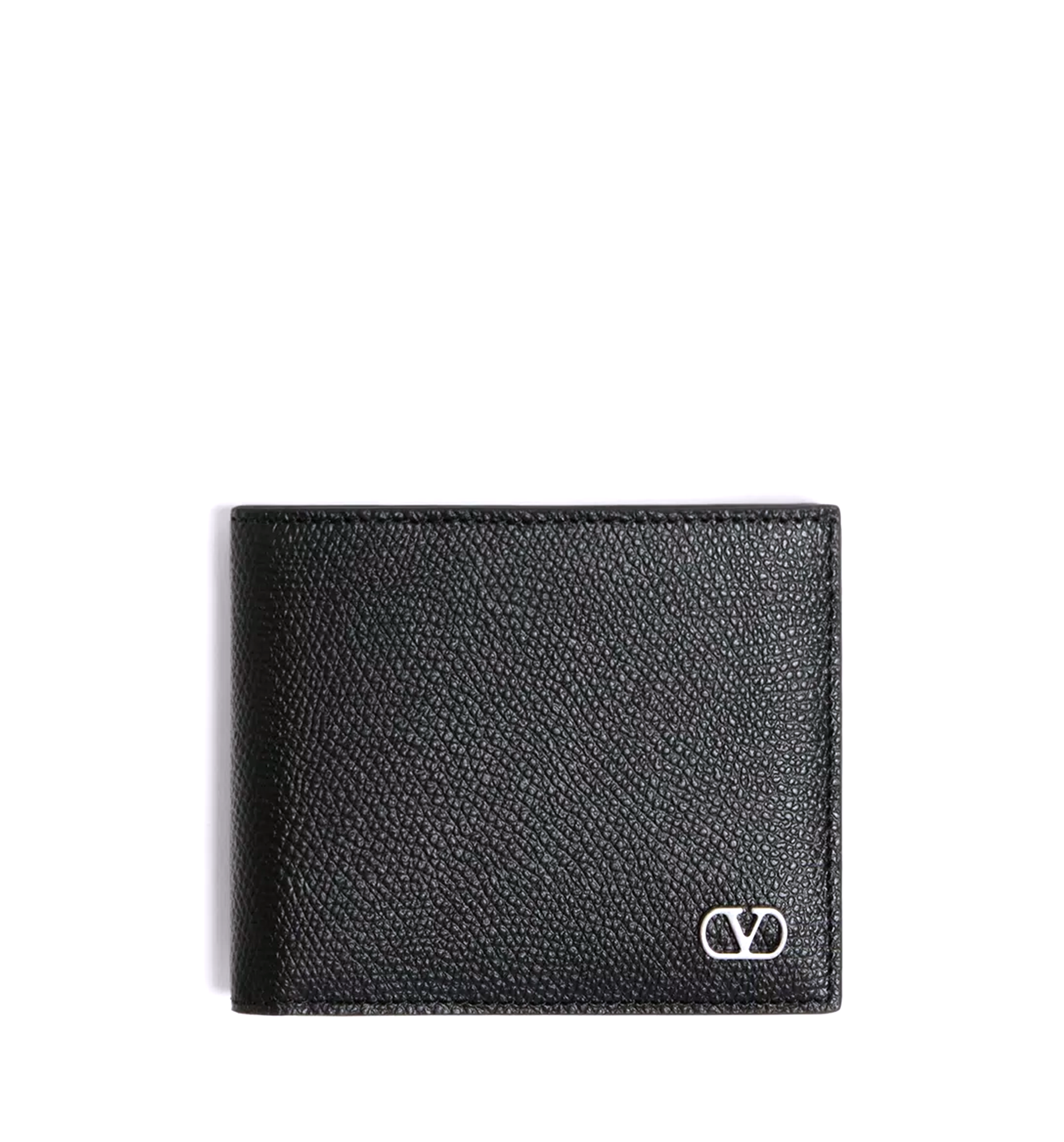 Valentino Garavani Vlogo Signature Grainy Calfskin Wallet