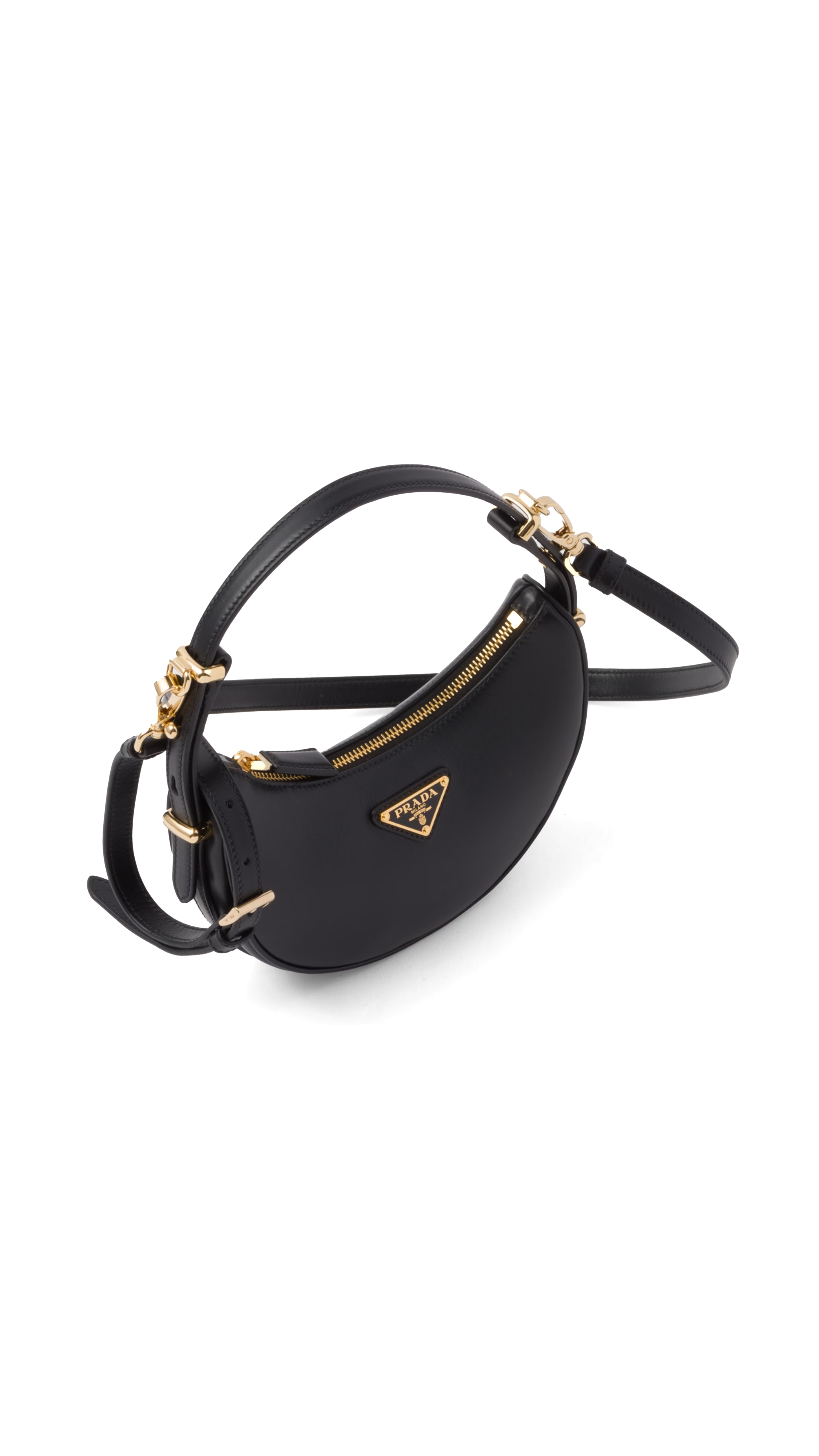 Arqué Leather Mini Shoulder Bag - Black