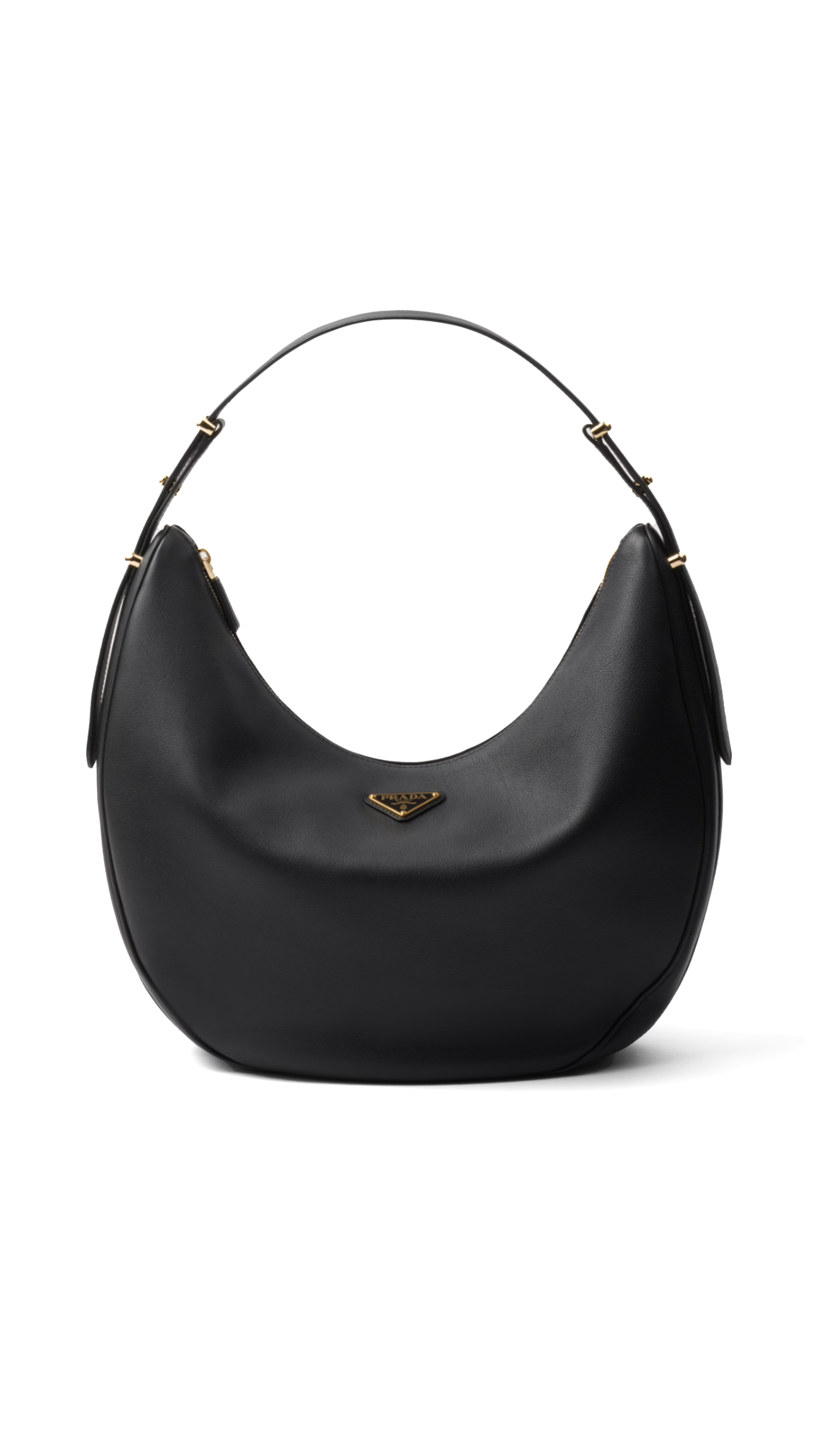 Arqué Large Leather Shoulder Bag - Black