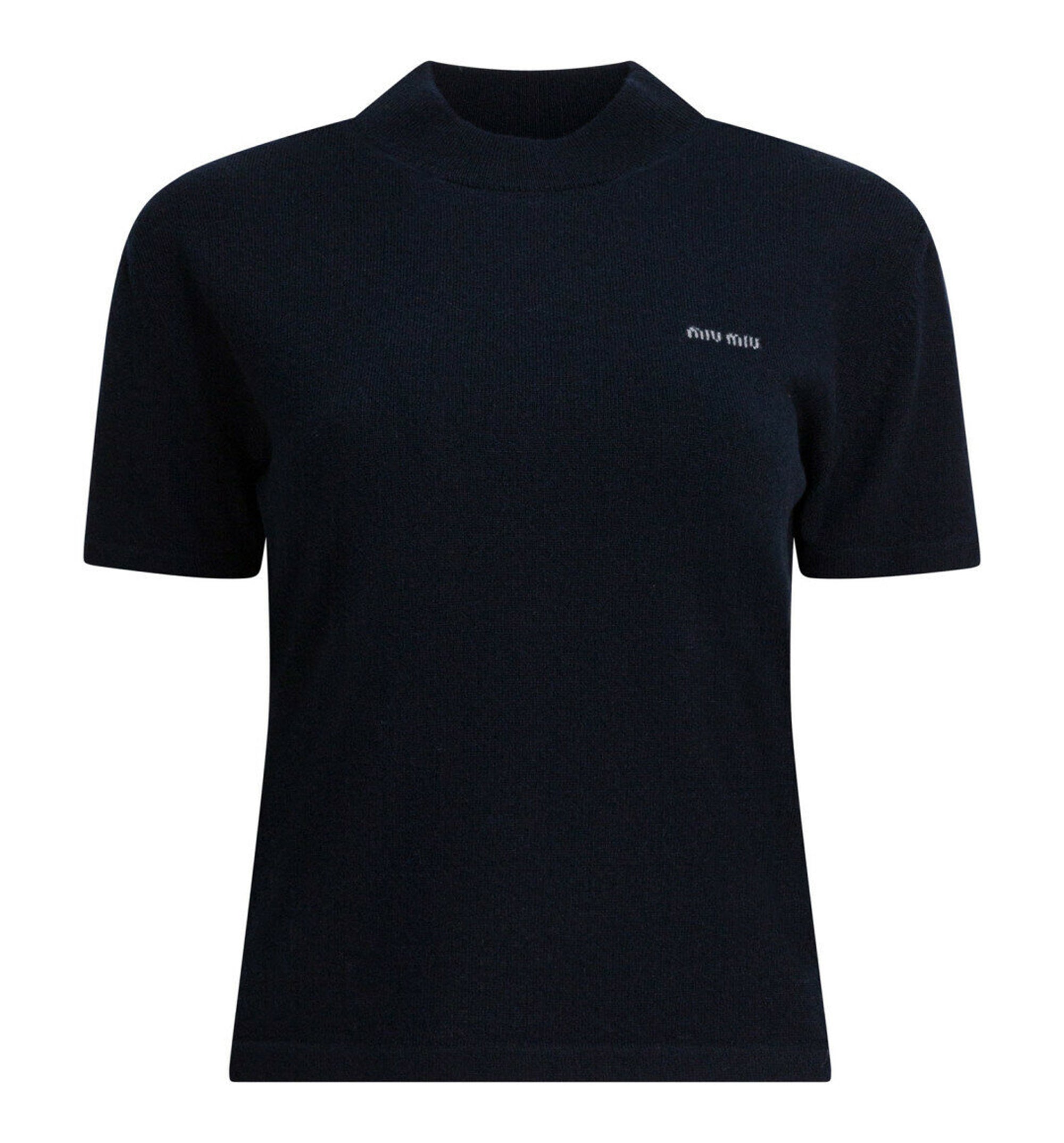 Cashmere Short Sleeve Sweater - Black