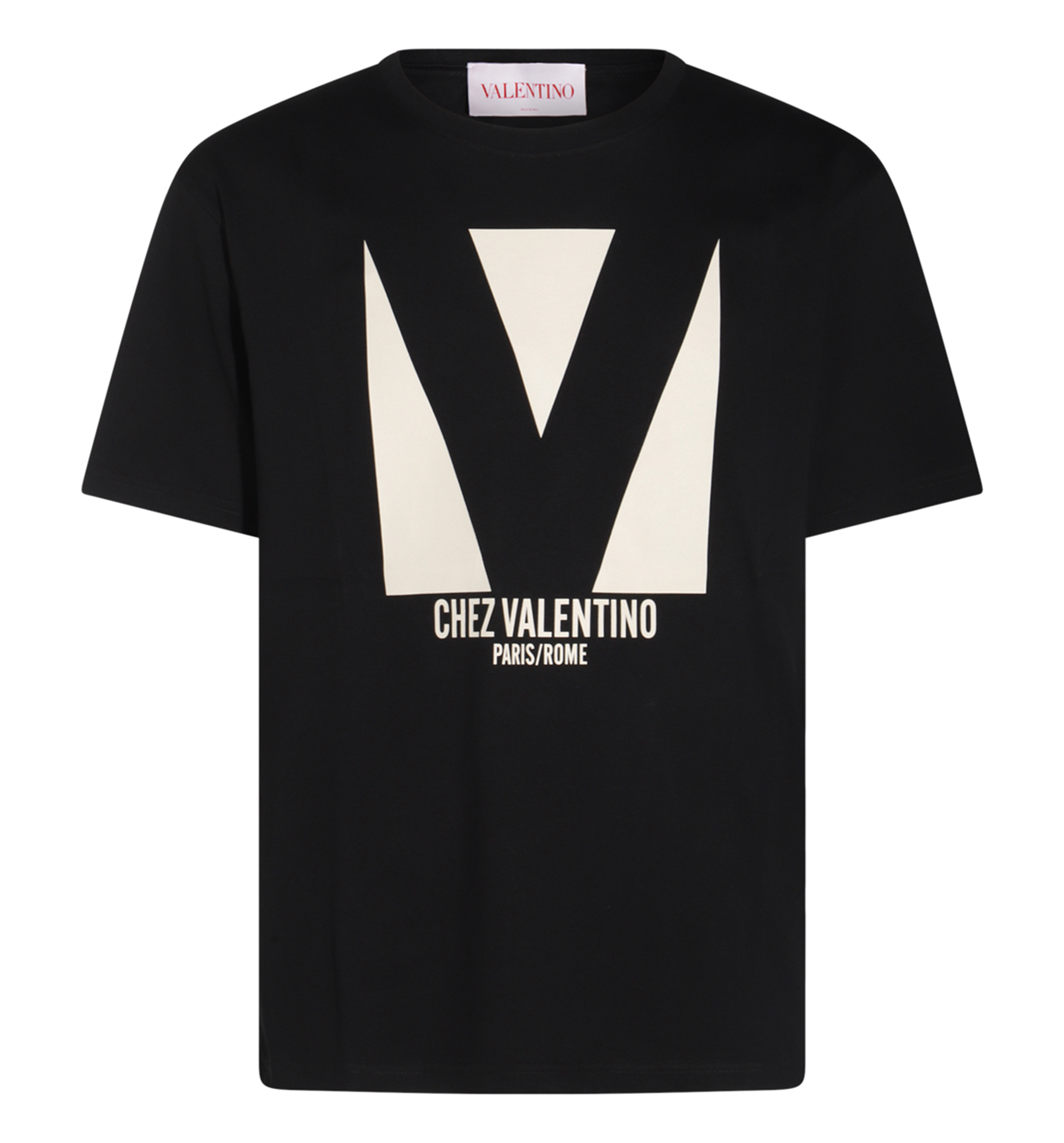 Cotton T-Shirt With Chez Valentino Print