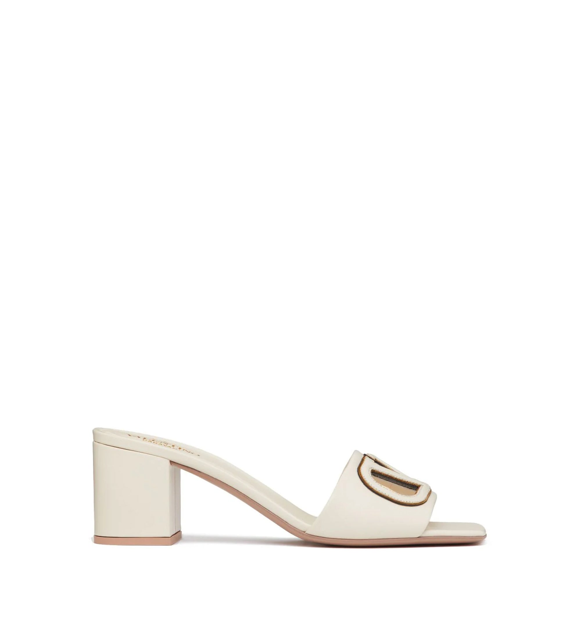 VLogo Cut-Out Leather Sandals