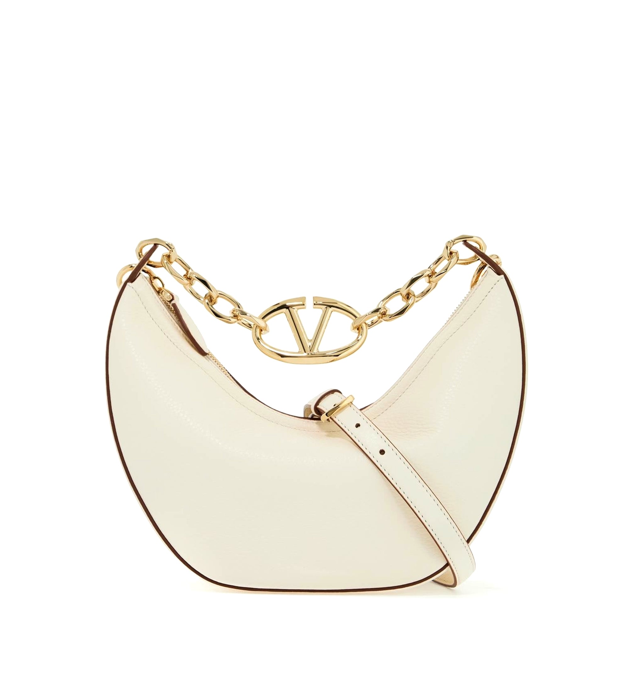 VLogo Signature Zip-Up Small Hobo Bag