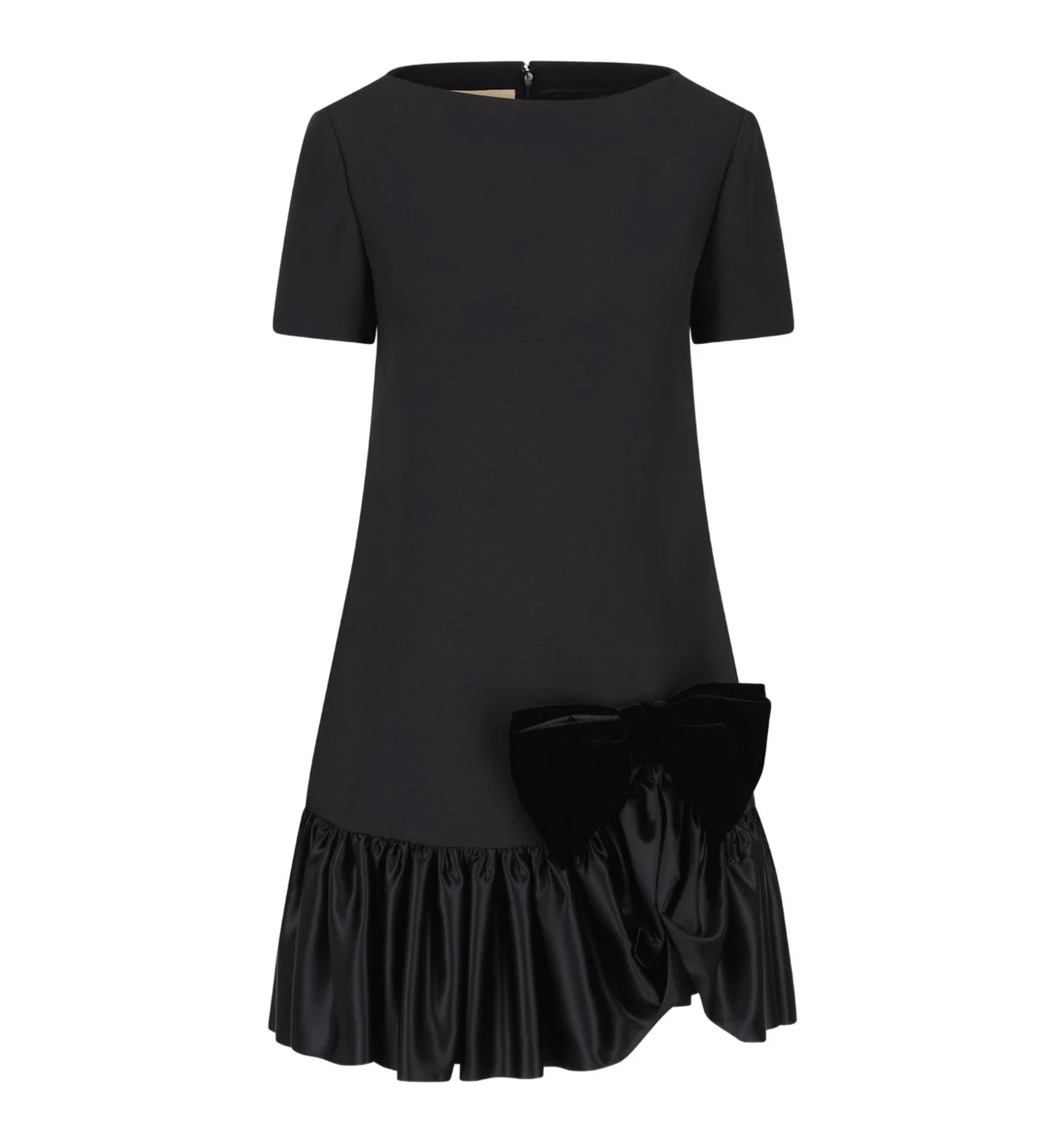 Bow Detail Wool And Silk Mini Dress