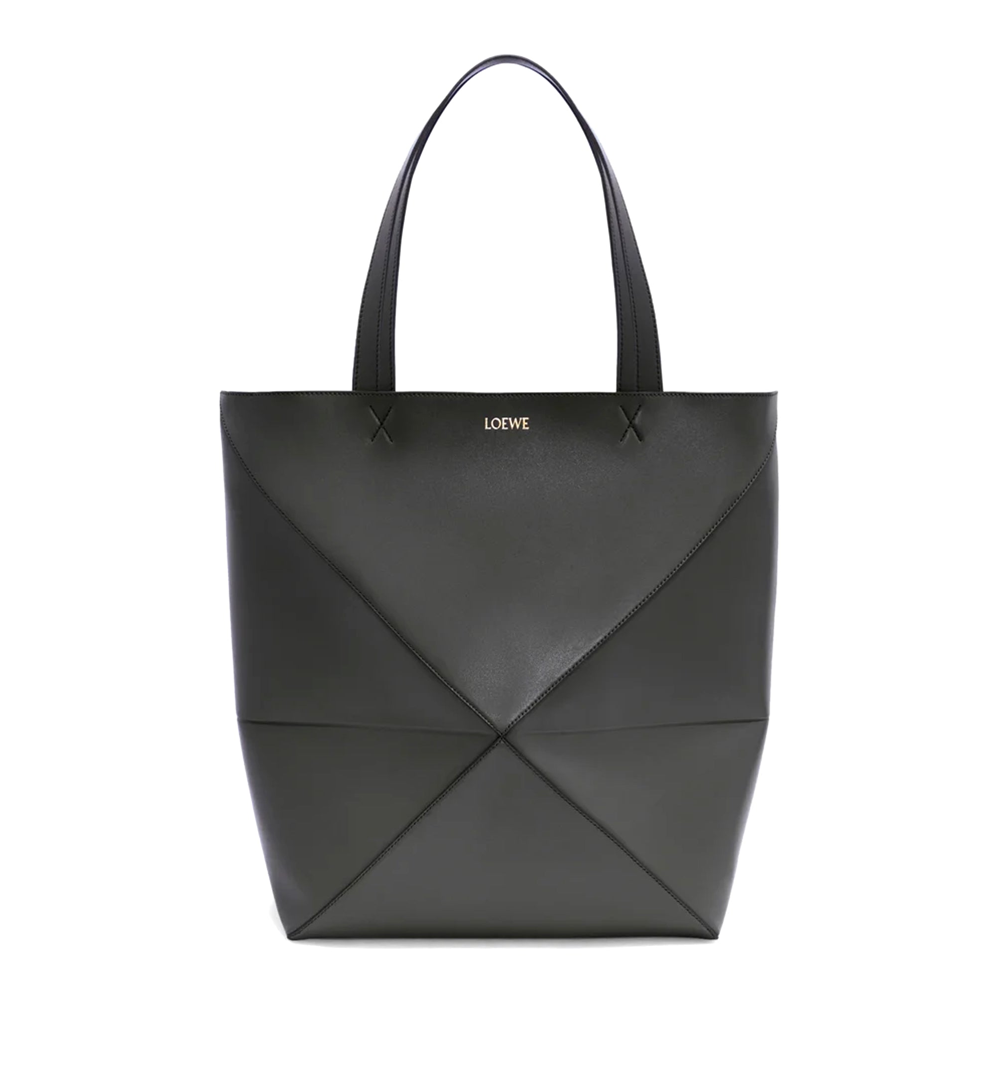 Xl Puzzle Fold Tote In Shiny Calfskin