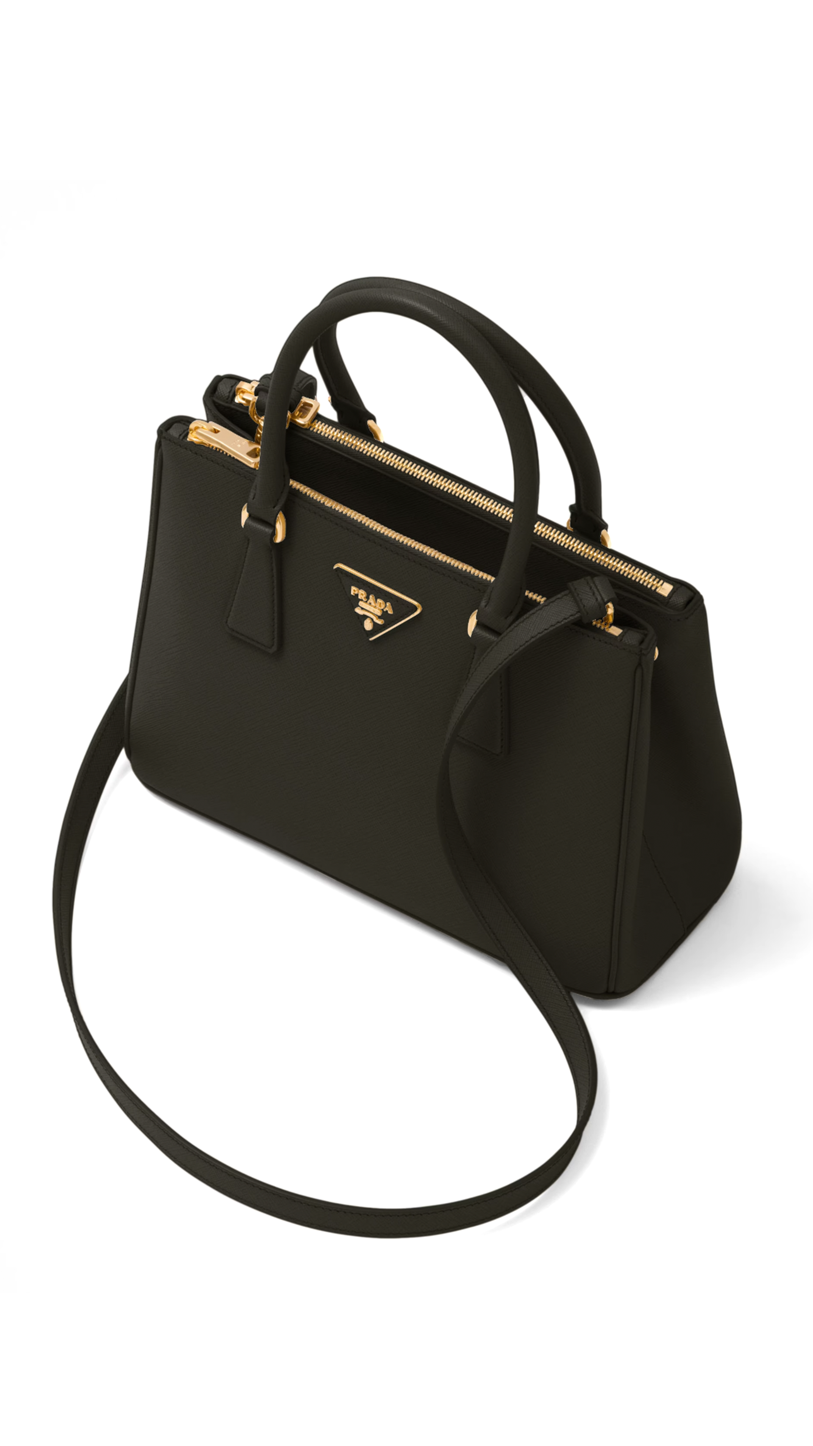 Medium Prada Galleria Saffiano Leather Bag - Black