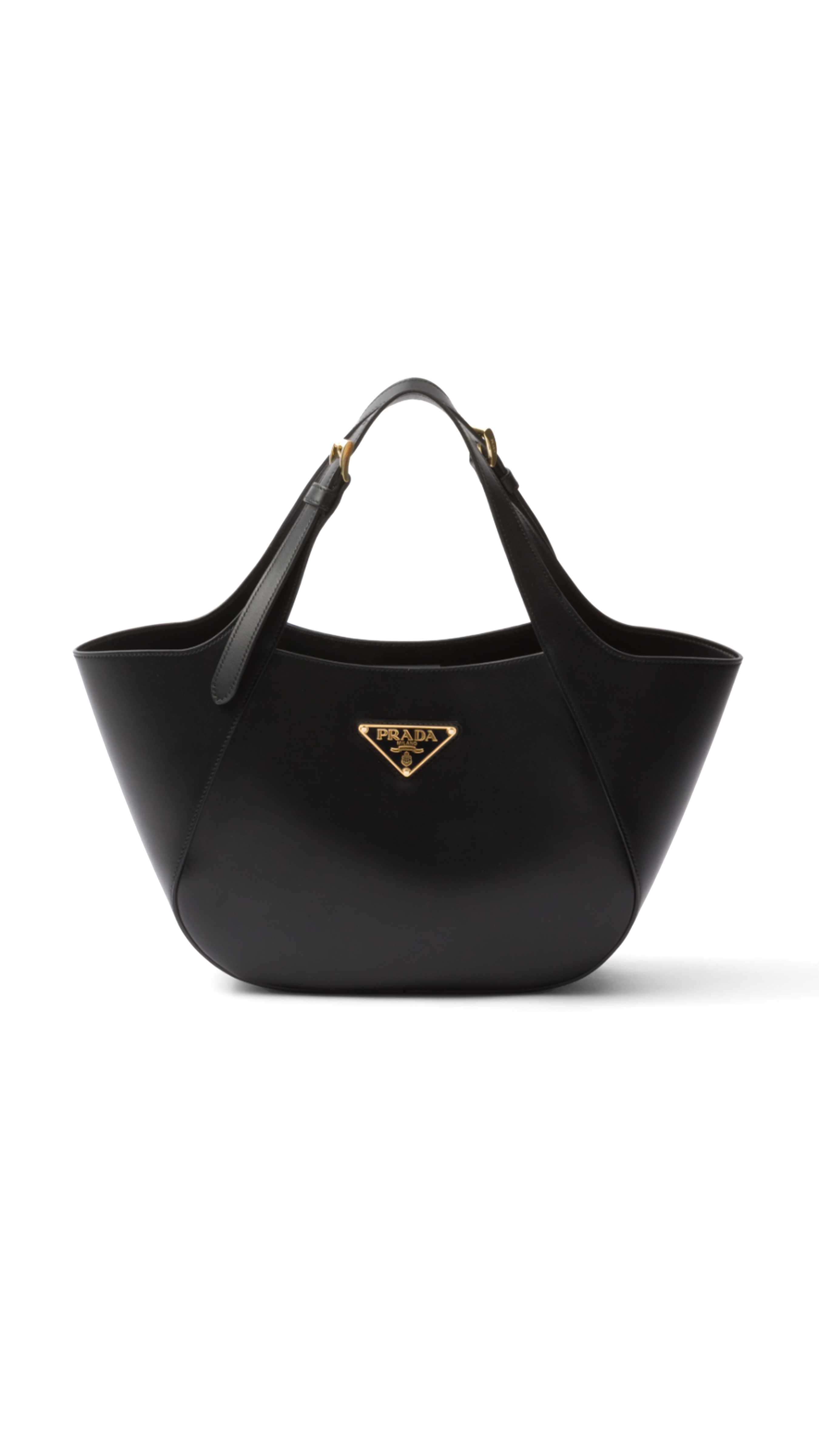 Medium Leather Tote Bag - Black