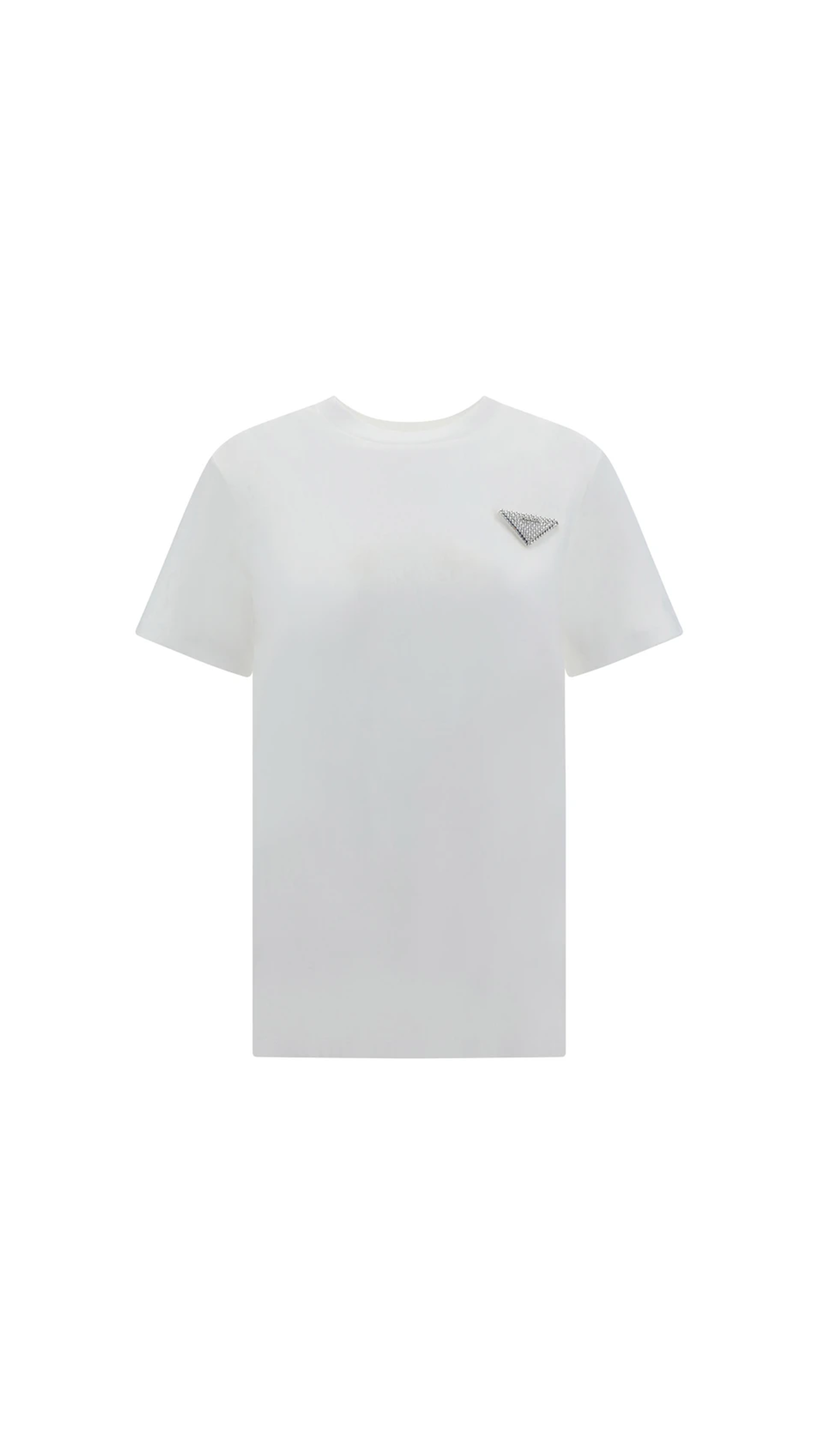 Rhinestone Symbole Jersey T-shirt - White