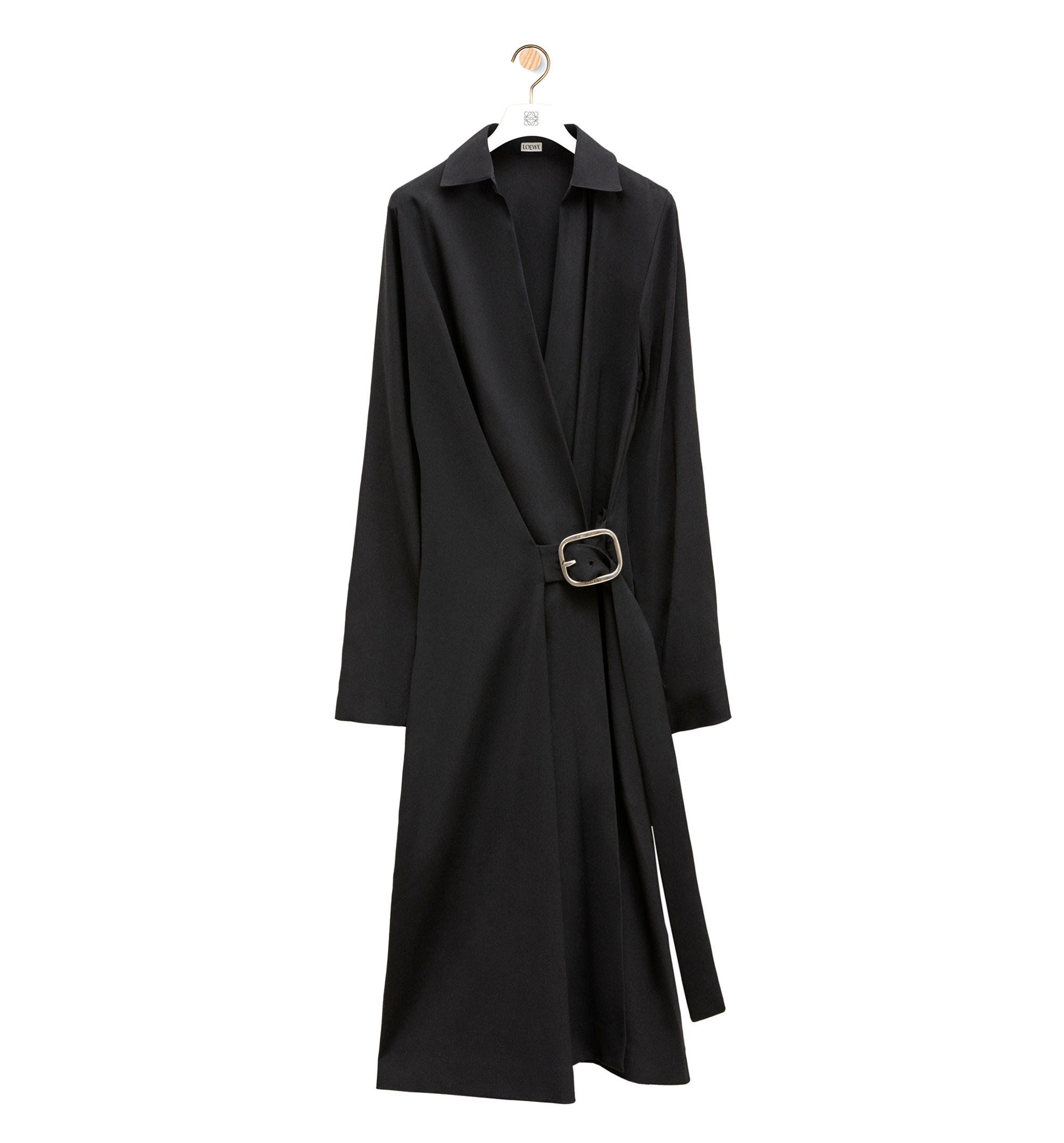 Belted Dress in Stretch Viscose