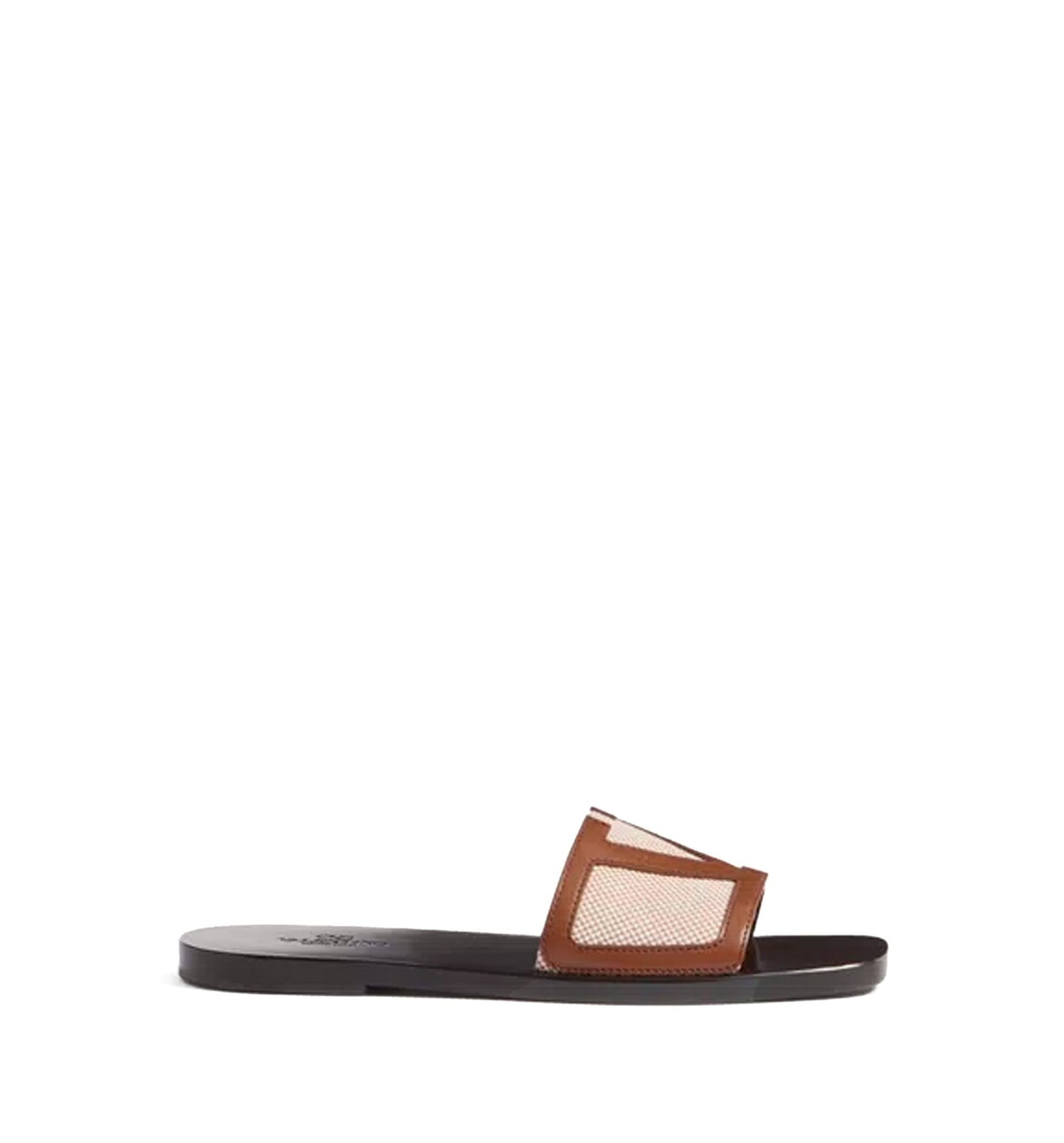 Viva Superstar Slide Sandal In Canvas Fabric And Nappa Leather