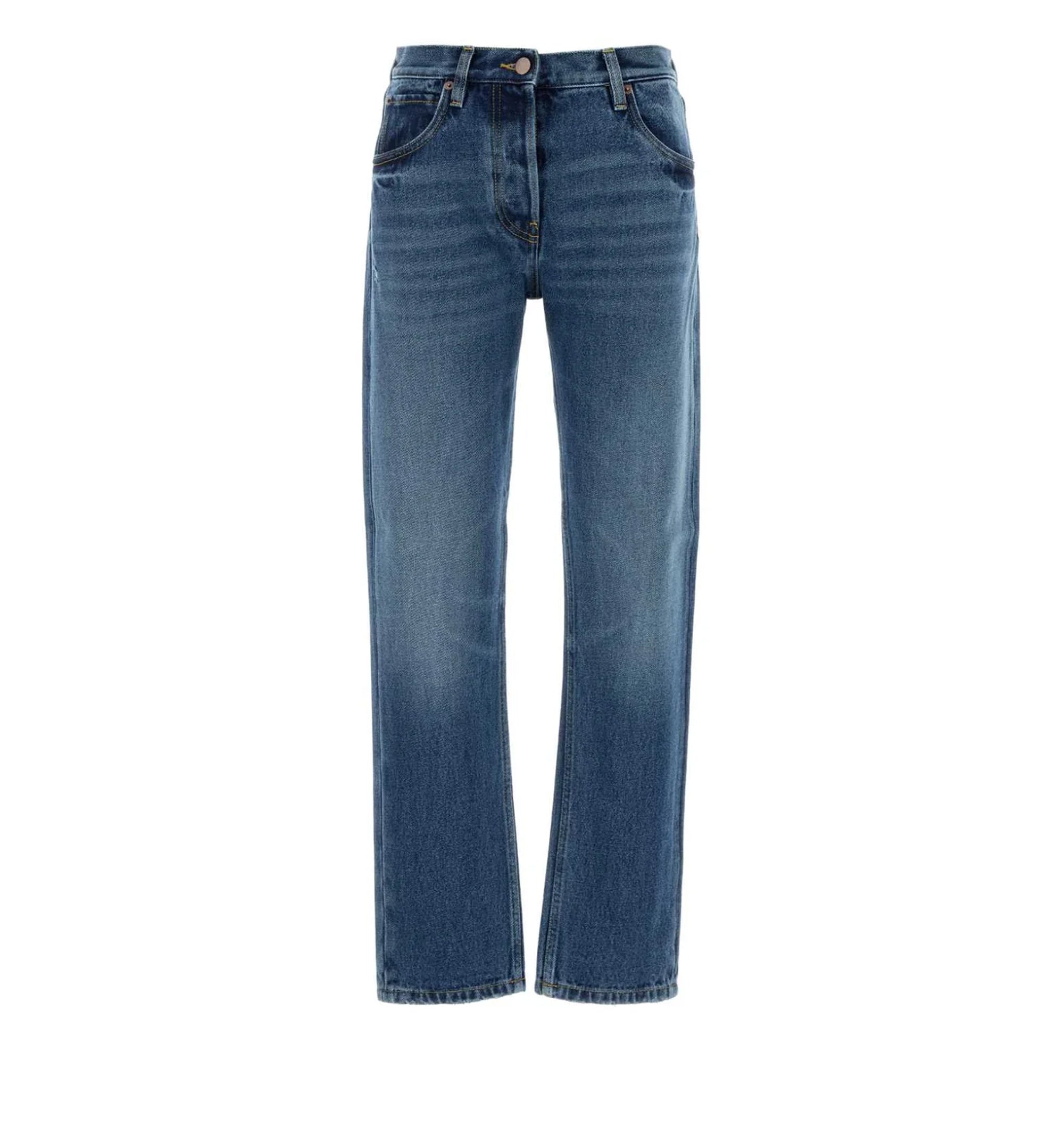 Prada Logo-Patch Distressed Jeans