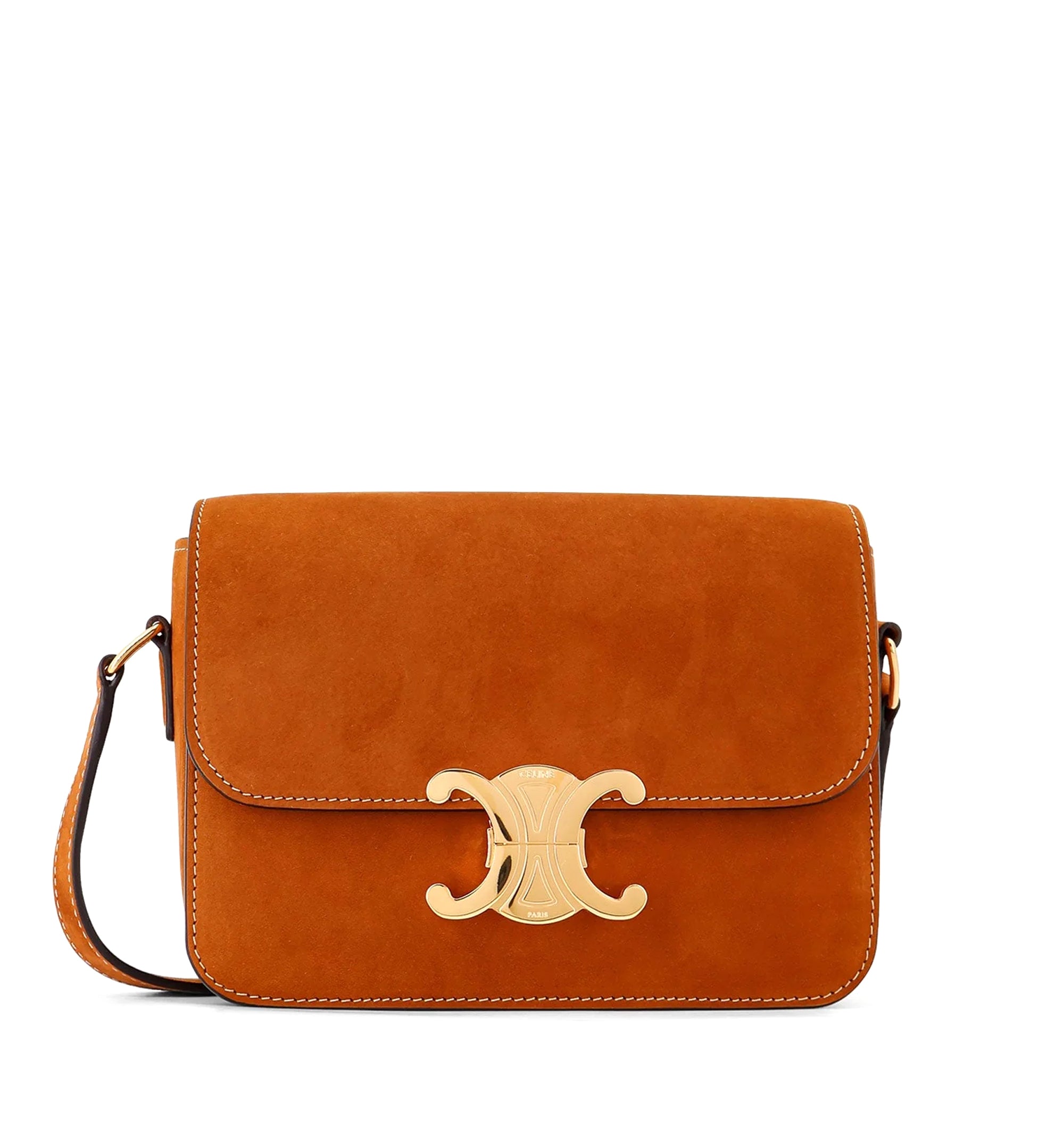 Teen Triomphe Suede Shoulder Bag