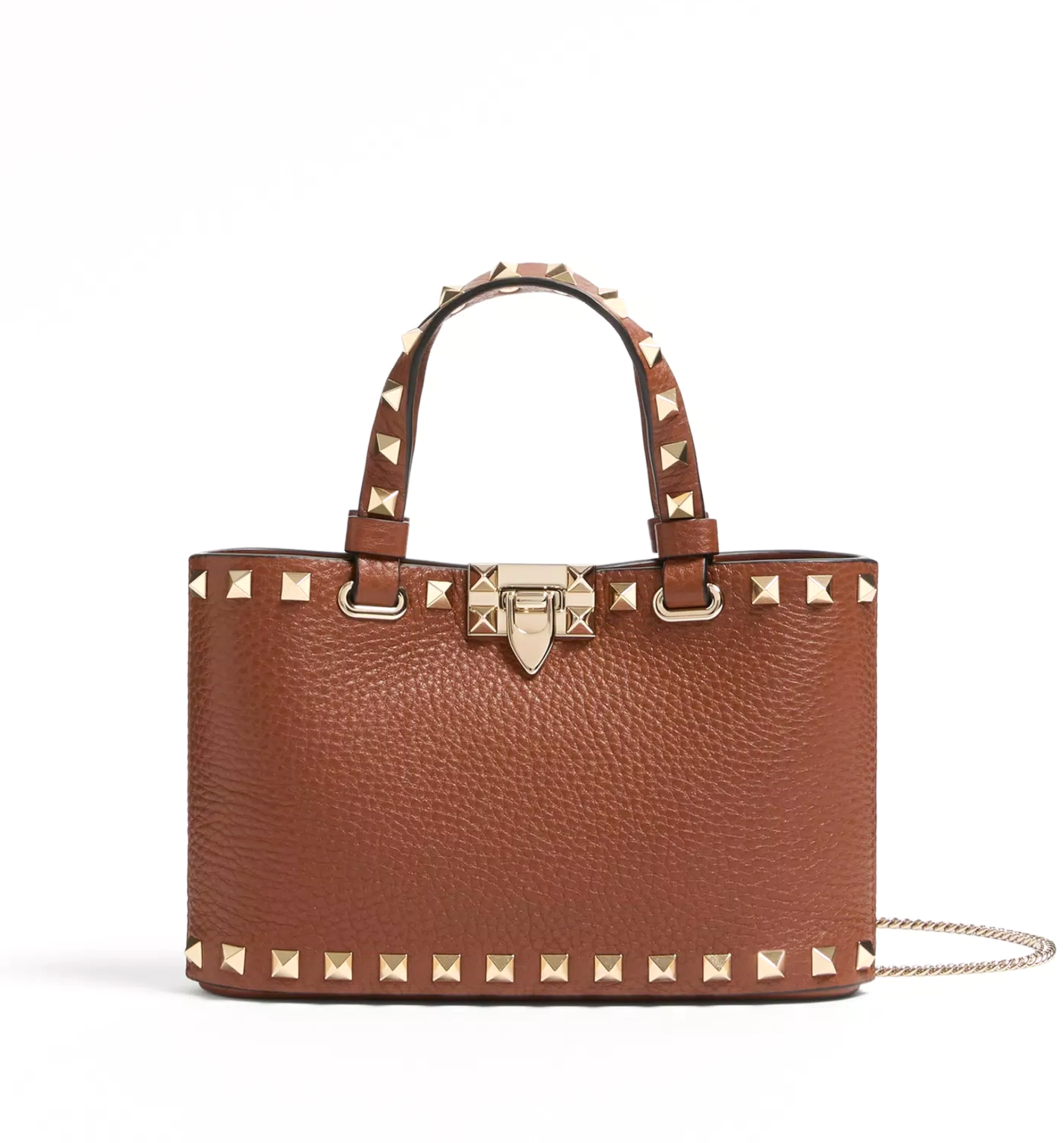 Mini Rockstud Shopping Bag In Grainy Calfskin