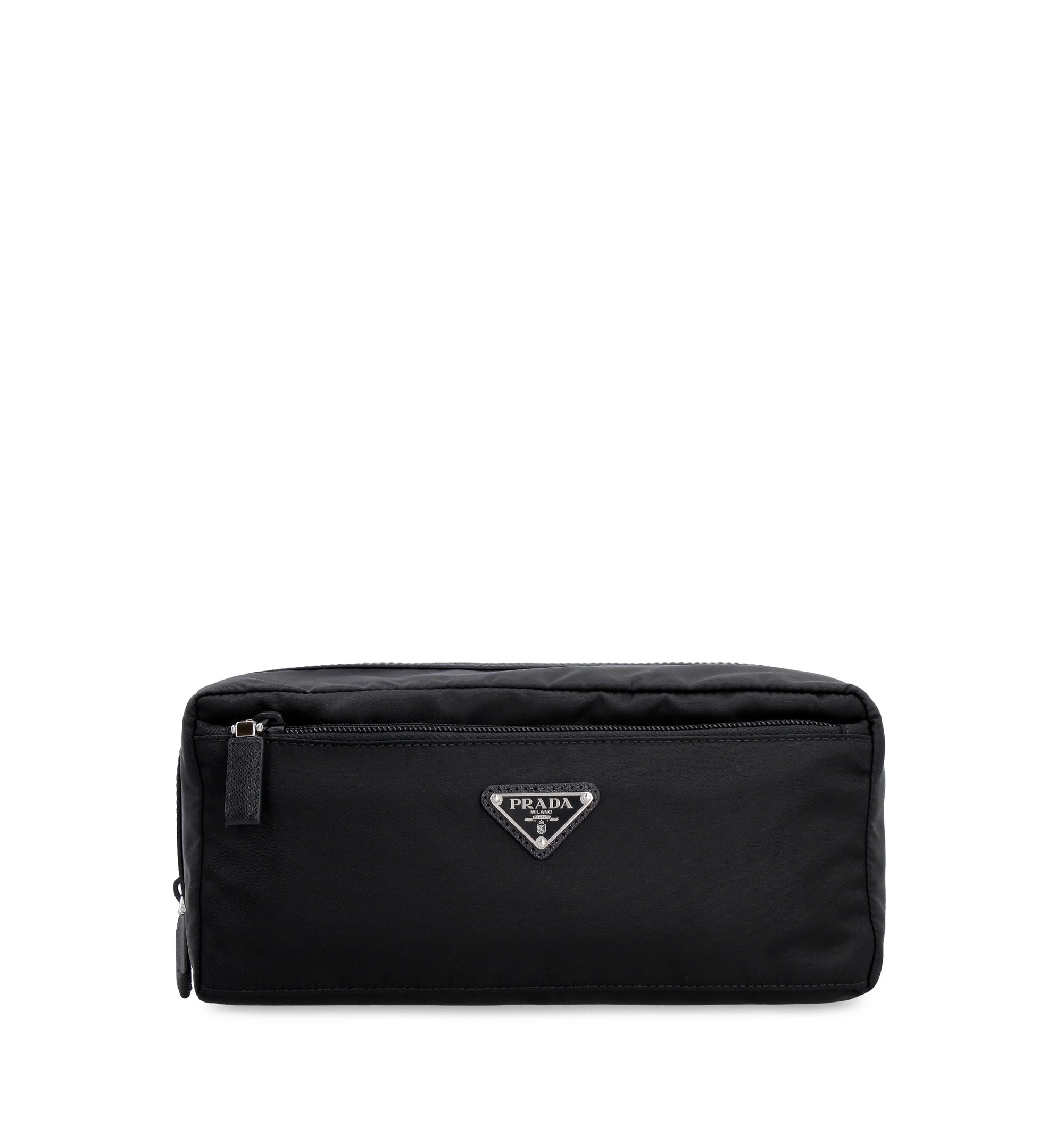 Prada Logo Plaque Travel Pouch