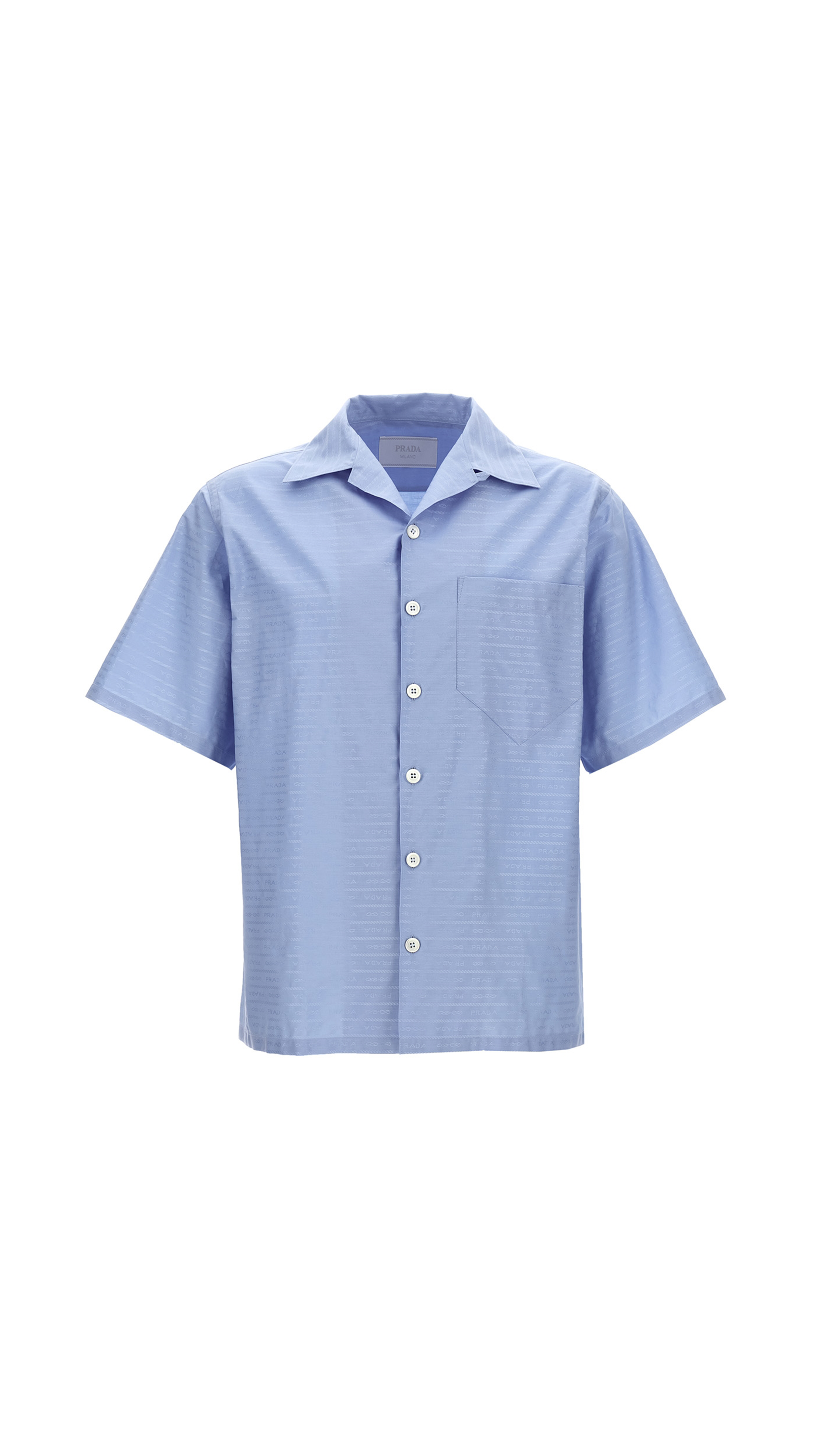 Short Sleeve Cotton Shirt - Blue