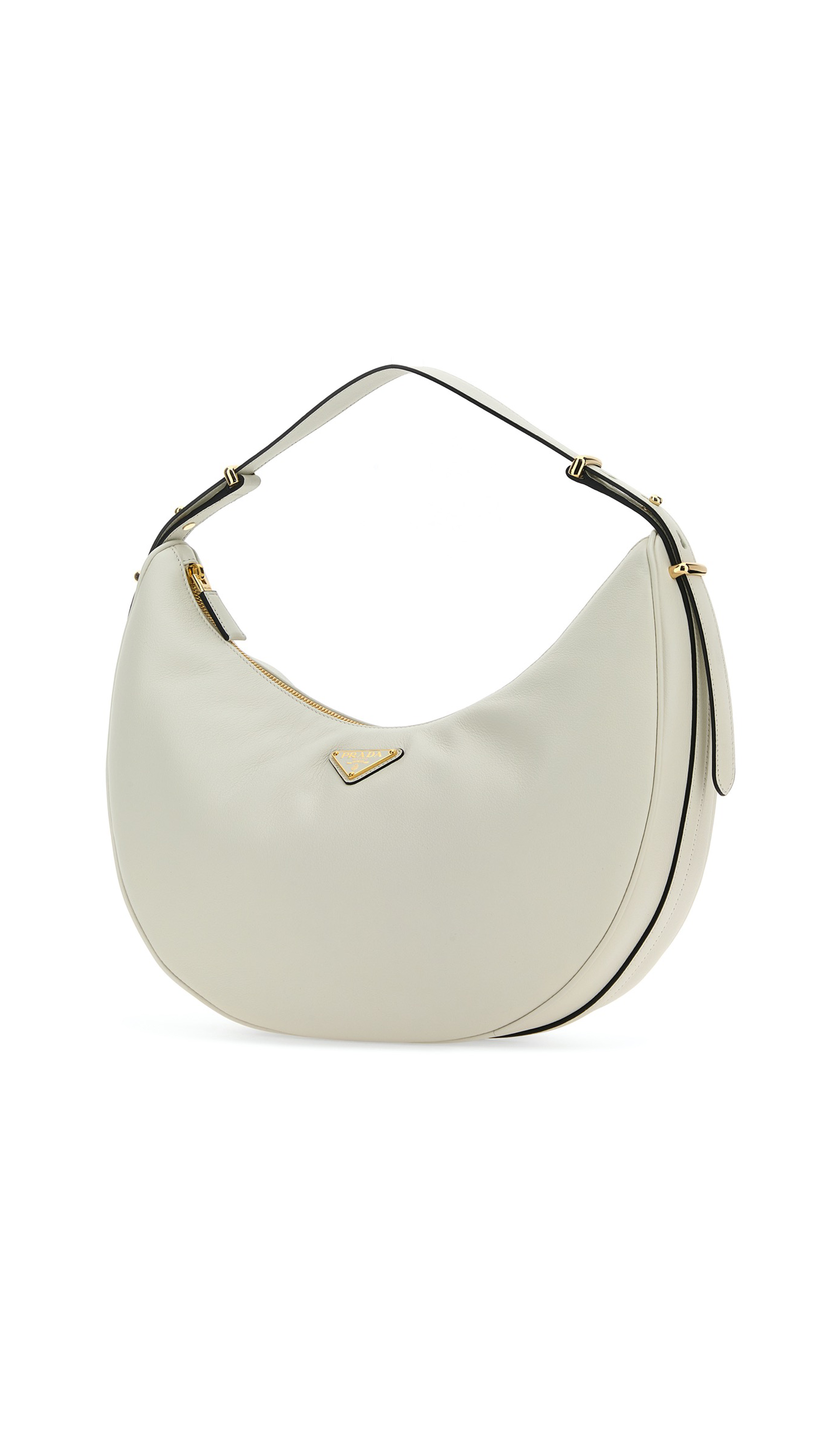 Arqué Medium Leather Shoulder Bag - White