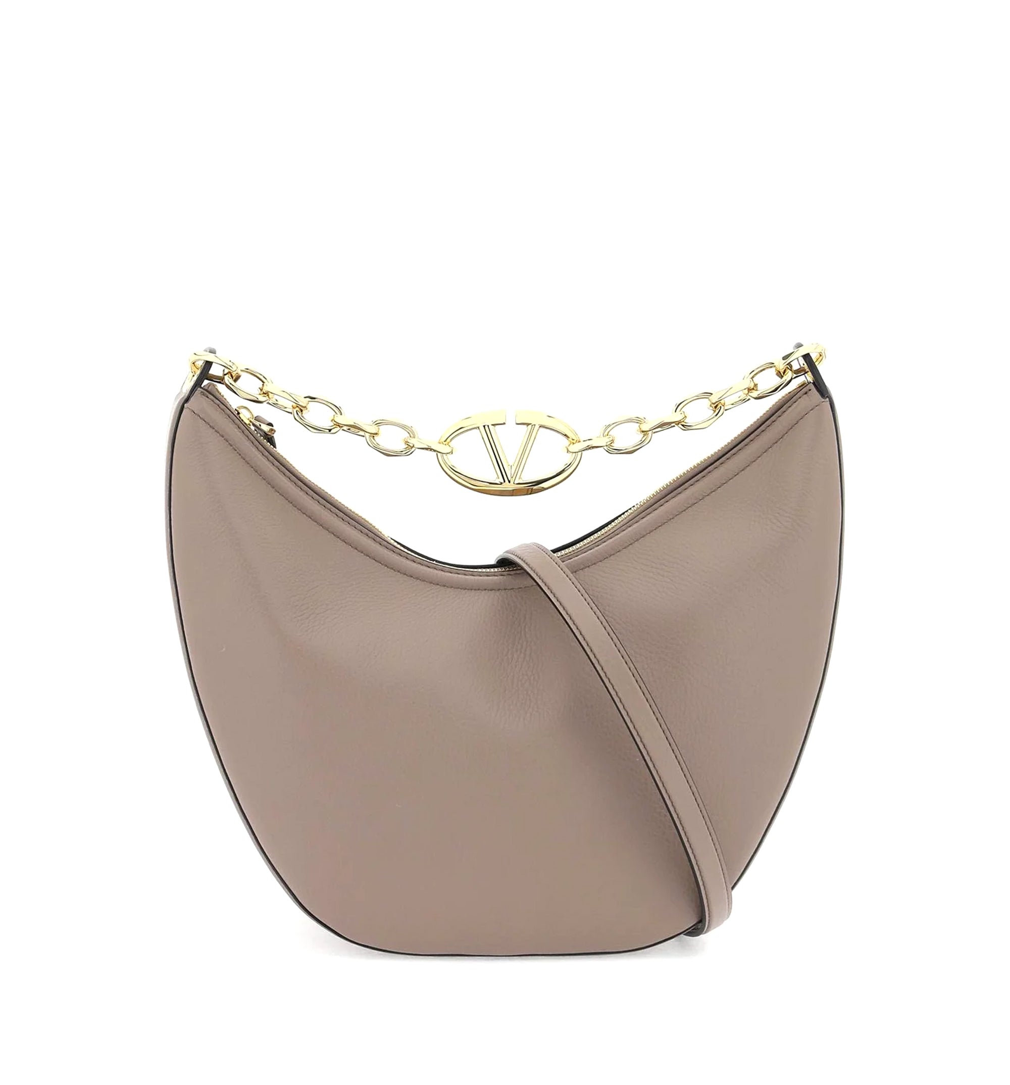 VLogo Moon Zip-Up Medium Hobo Bags