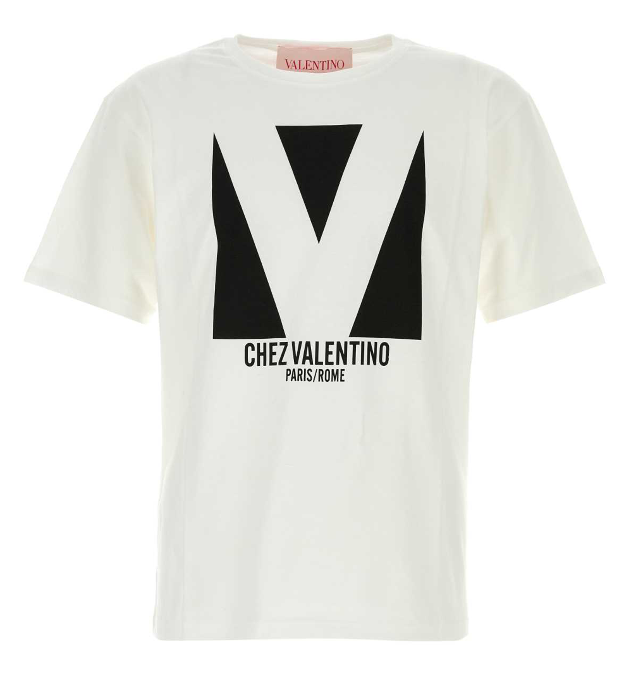 Cotton T-Shirt With Chez Valentino Print