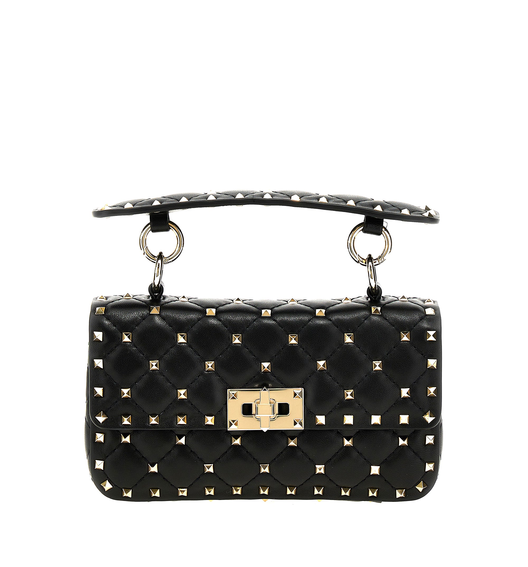 Rockstud Spike Quilted Chain Strap Satchel