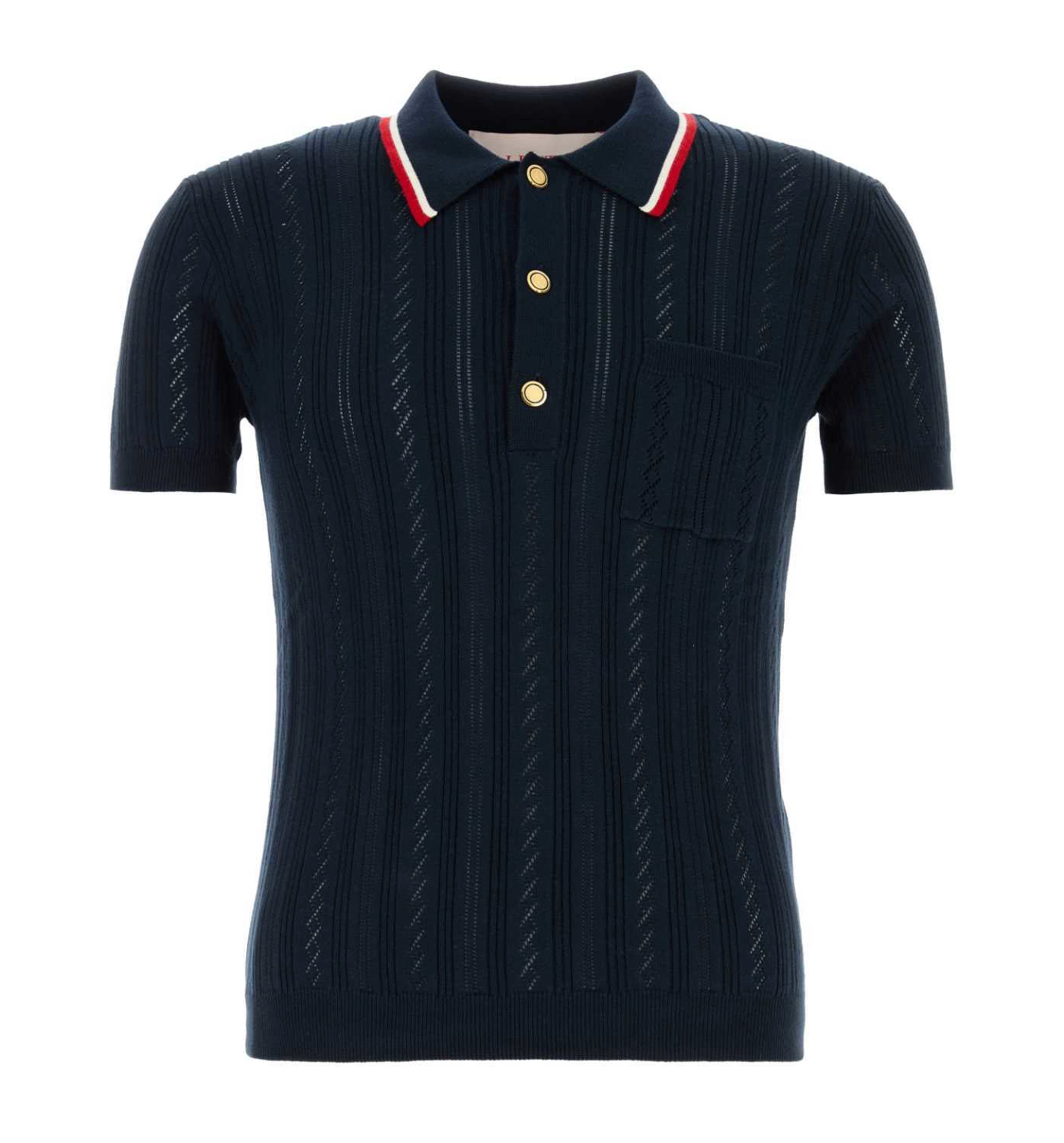 Ribbed Cotton Polo Shirt