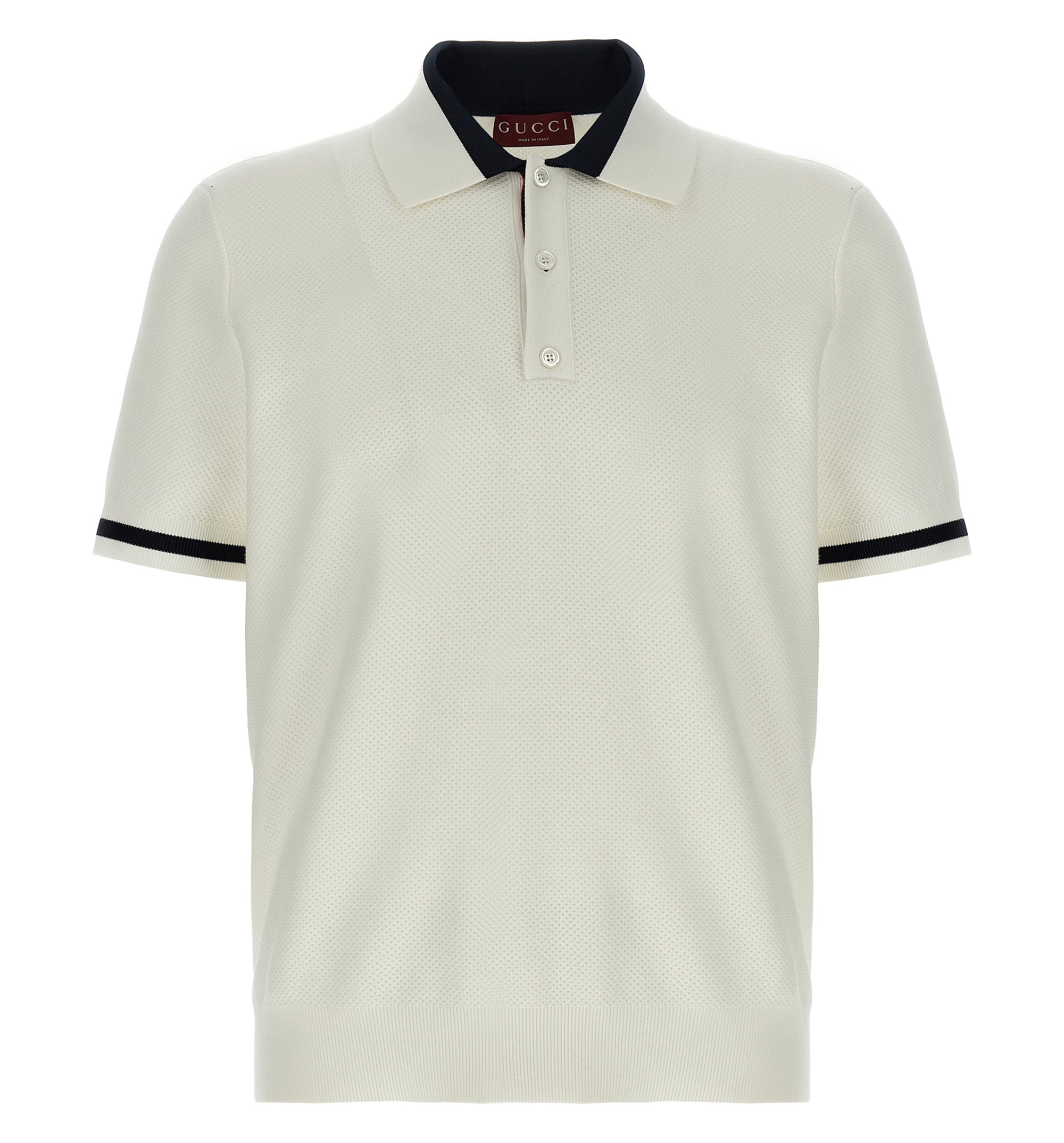 Cotton Polo Shirt With Intarsia