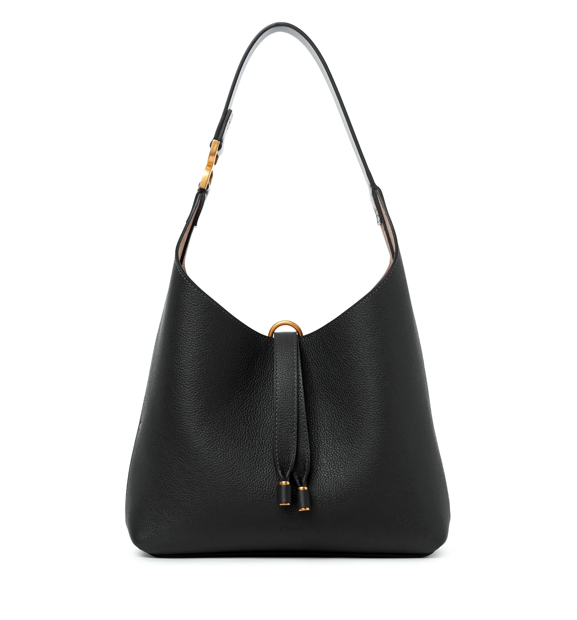Small Marcie Hobo Bag in Grained Leather