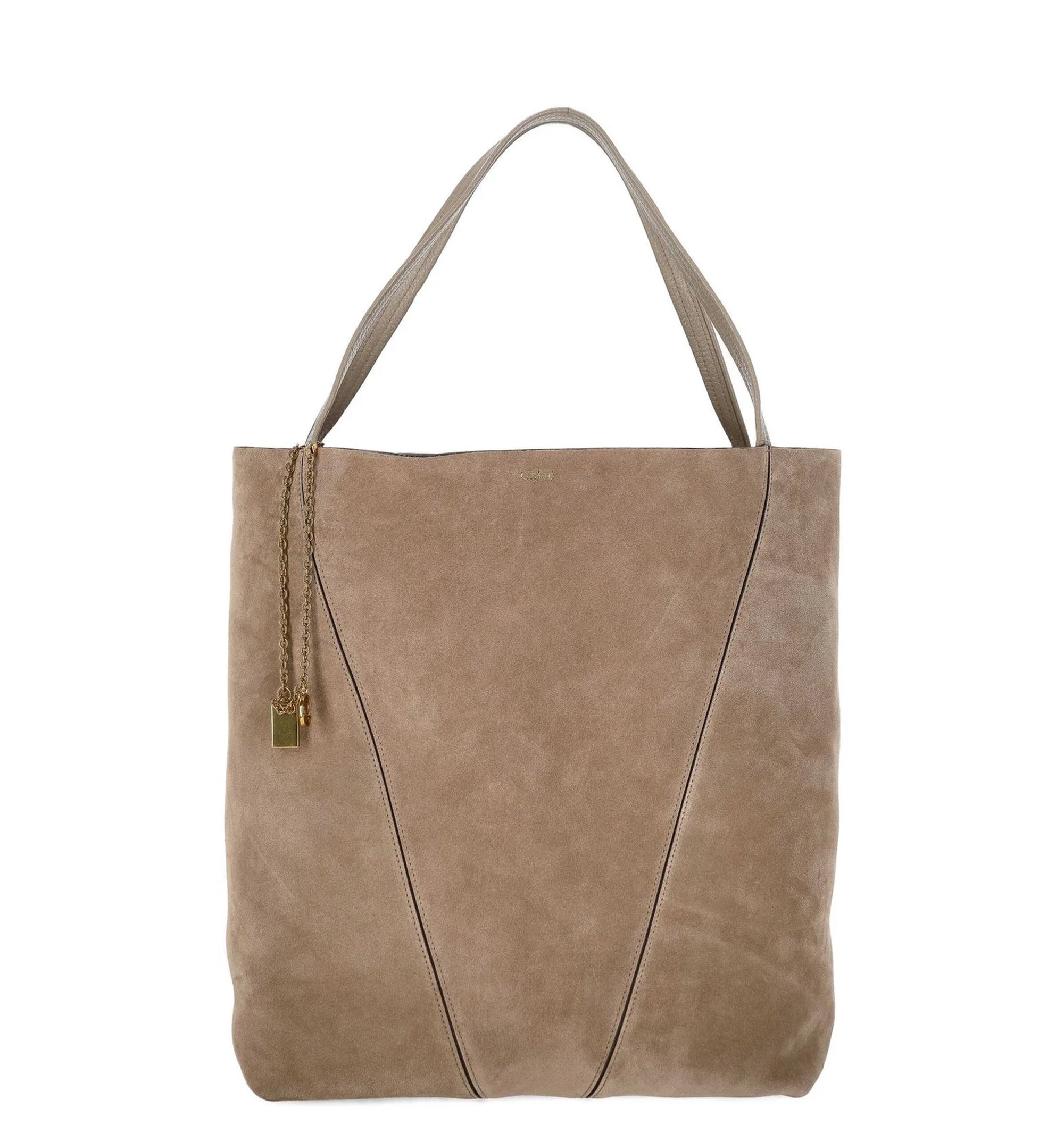 Large Spin Tote Bag in Suede Leather