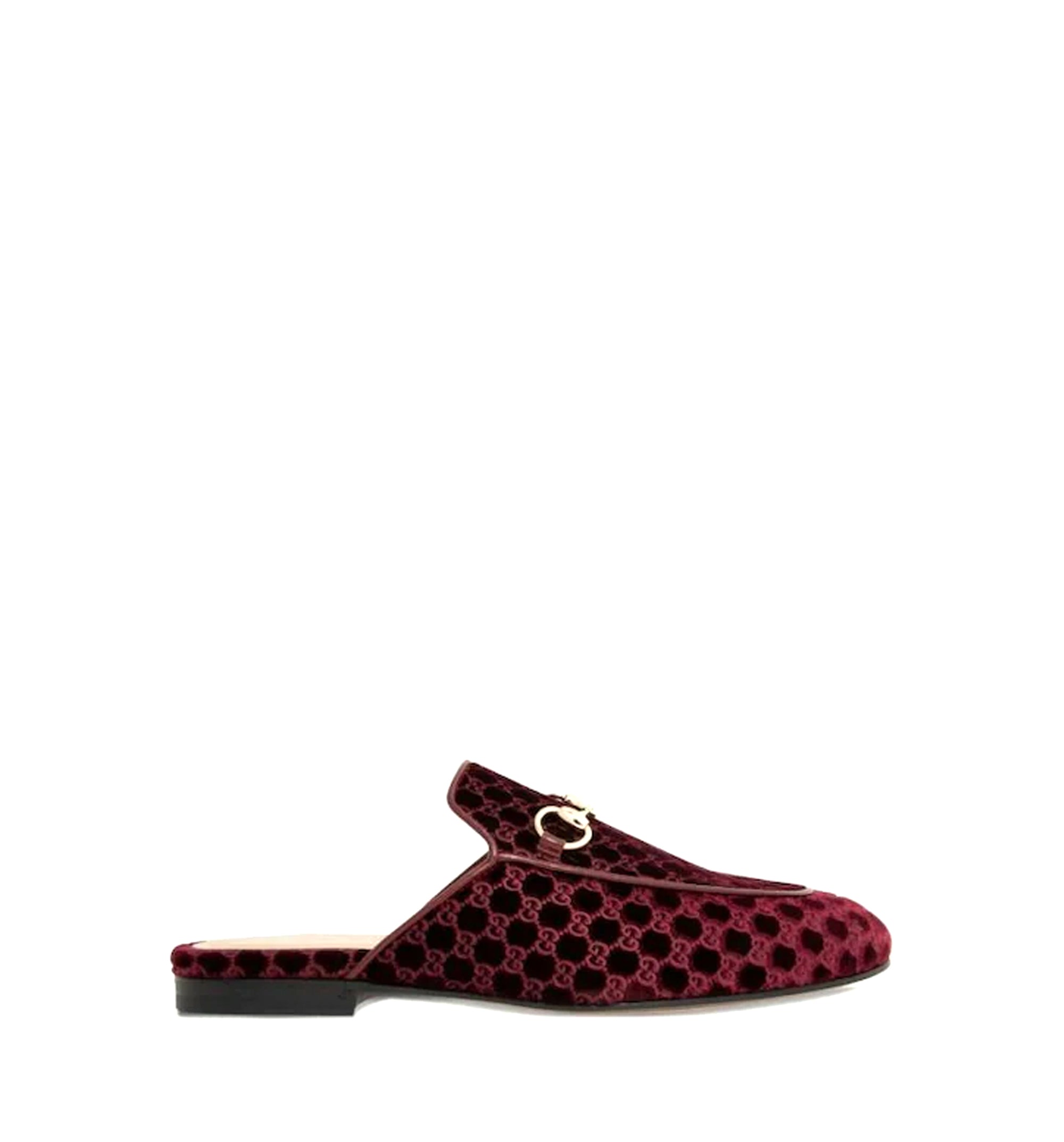 Princetown Slipper in Bordeaux GG Velvet