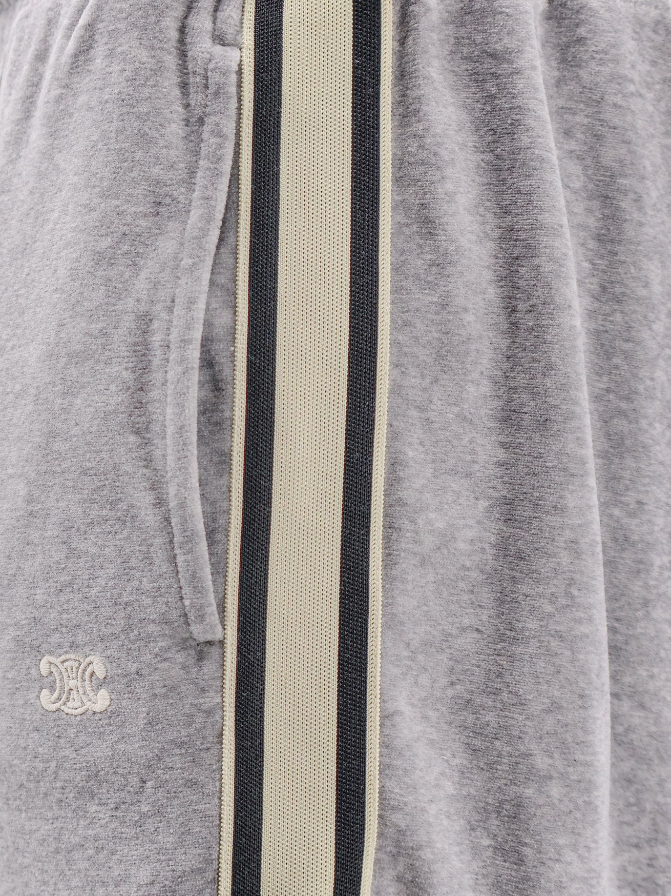 Velvet Tracksuit Pants - Grey