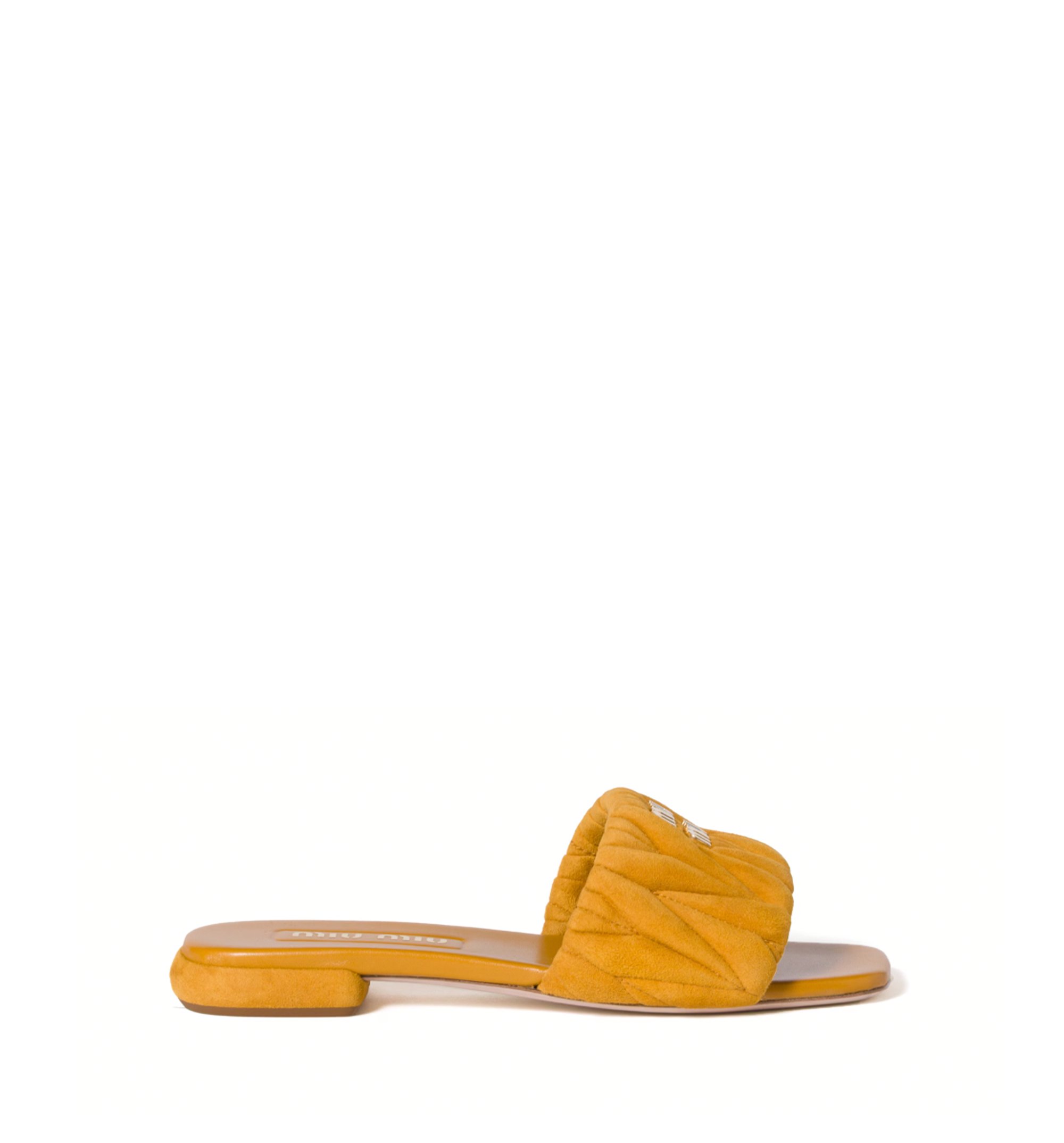Matelassé Suede Slides