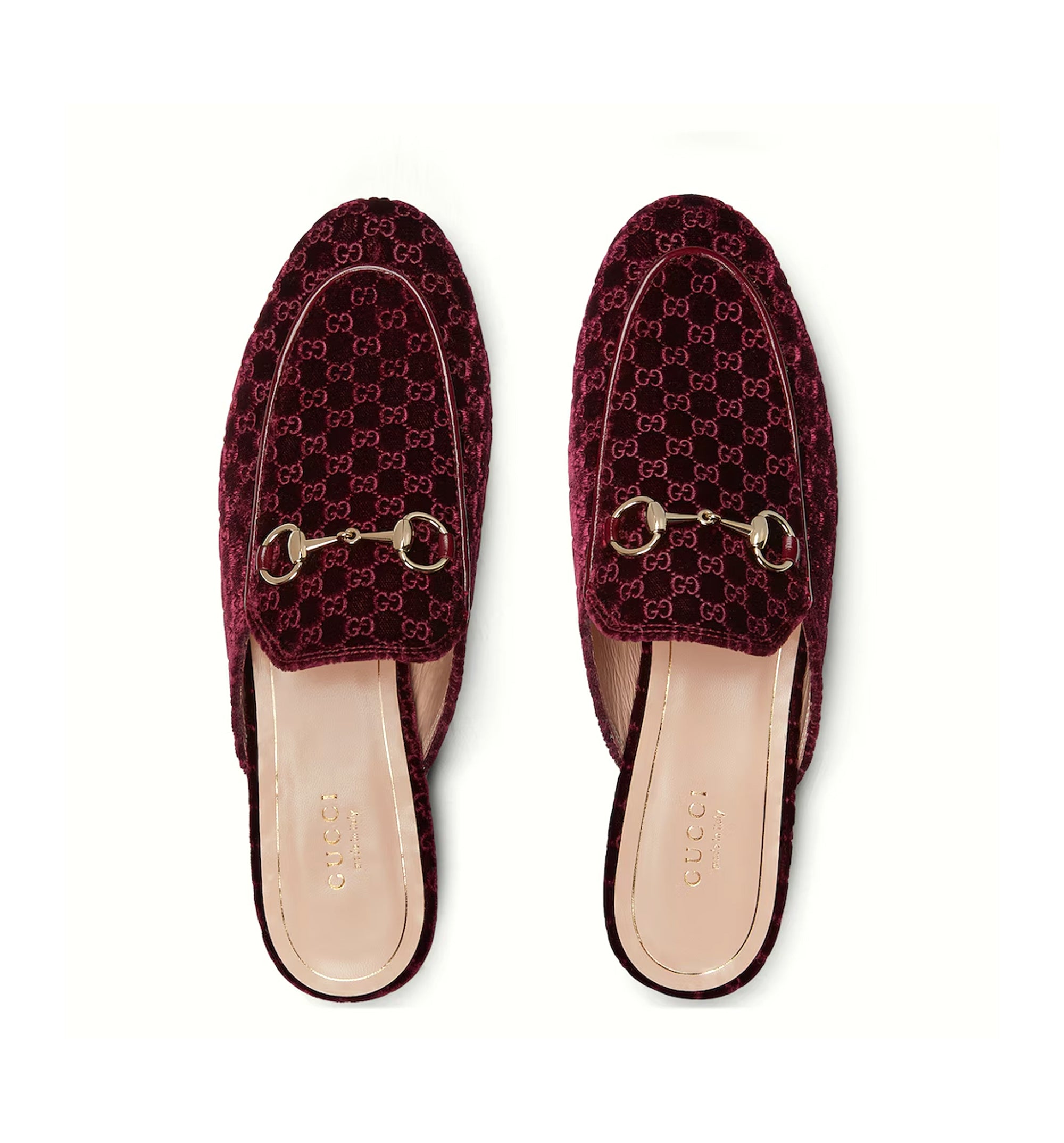 Princetown Slipper in Bordeaux GG Velvet