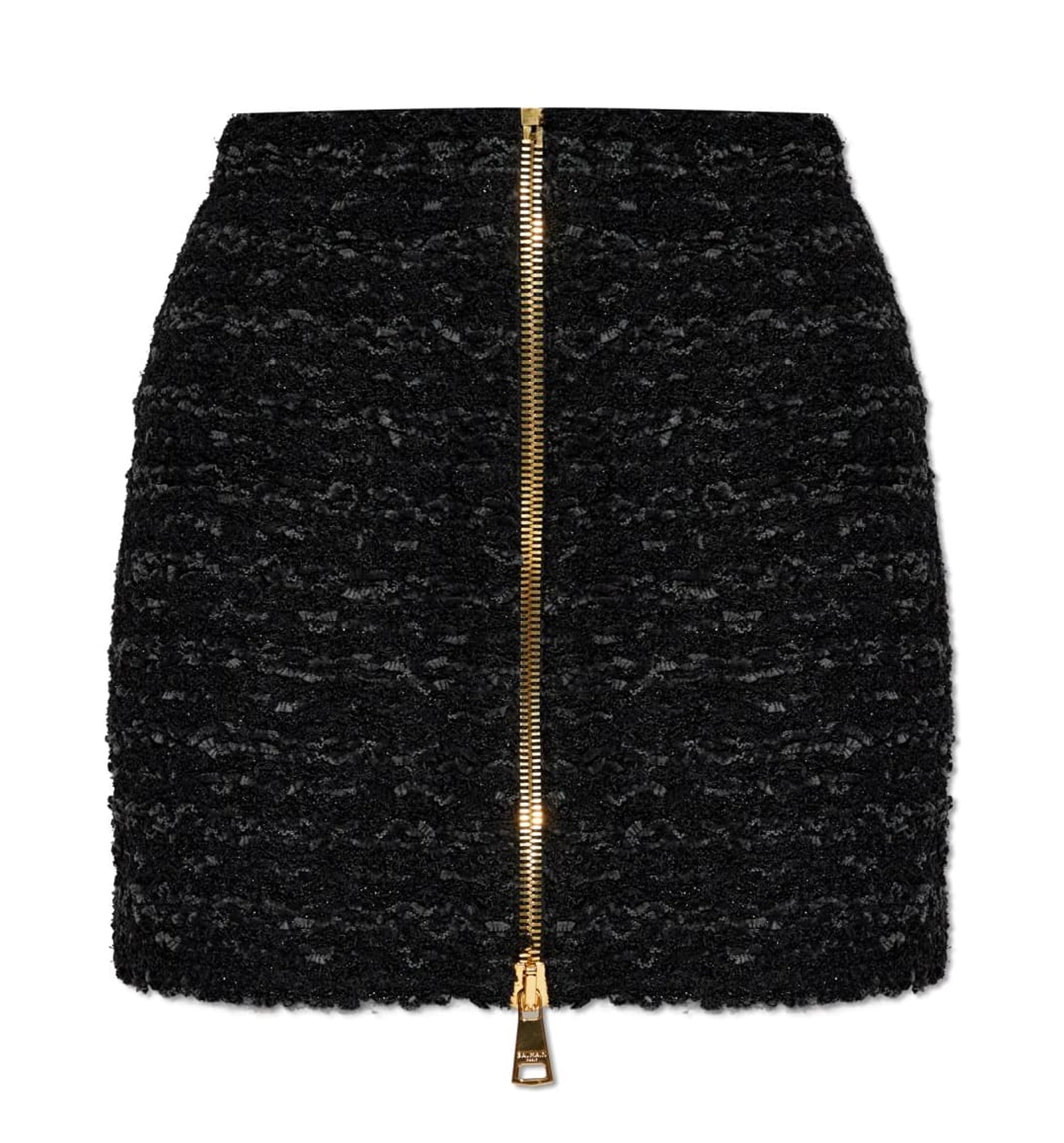 Short Zipped Tweed Skirt