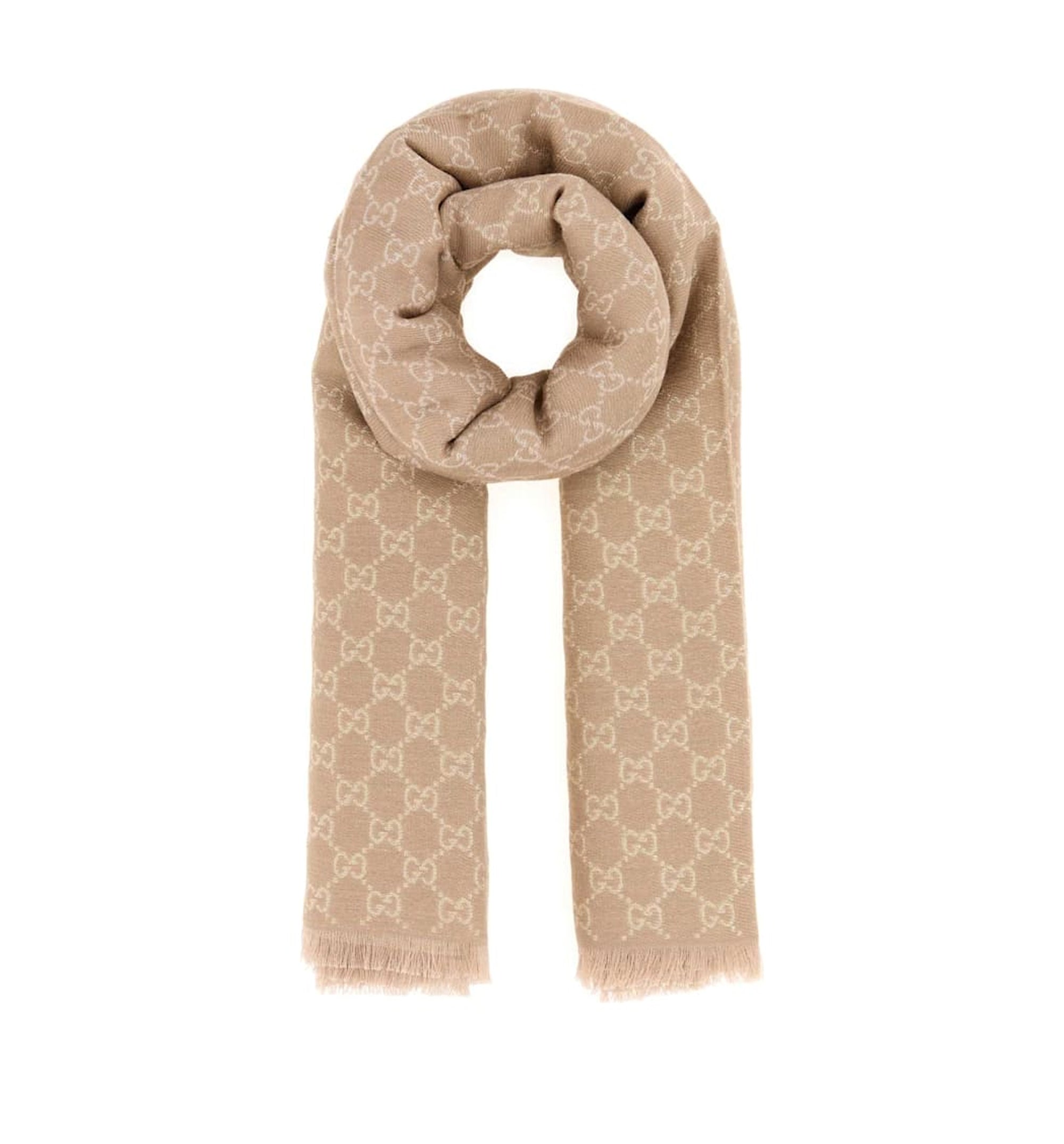 Printed GG Cotton Wool Lamé Shawl