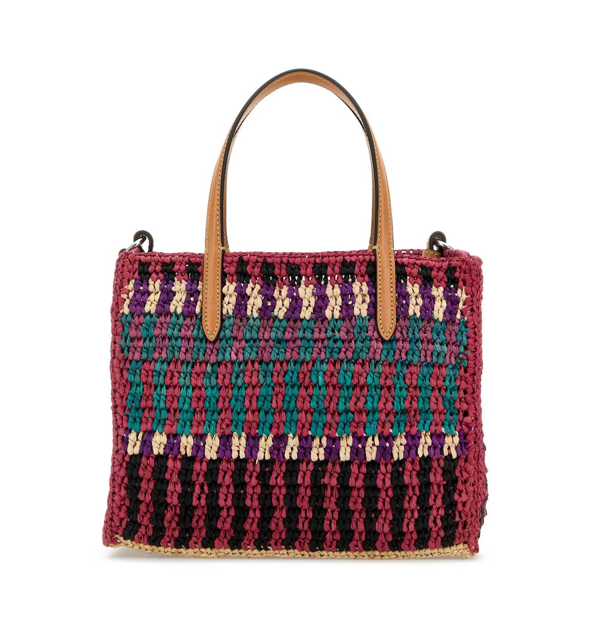 VLogo Patch Striped Tote Bag