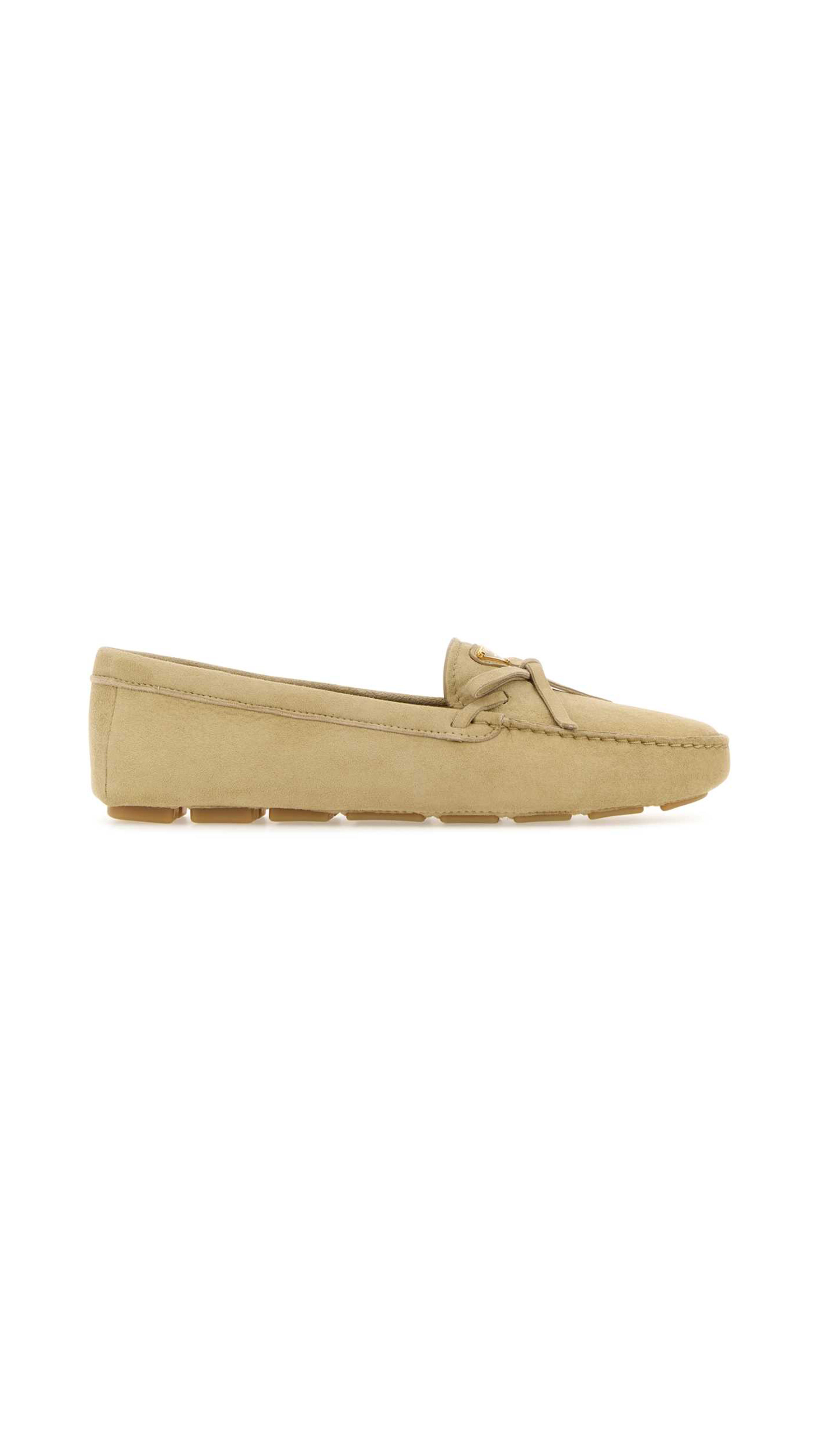 Suede Driving Shoe - Ecru