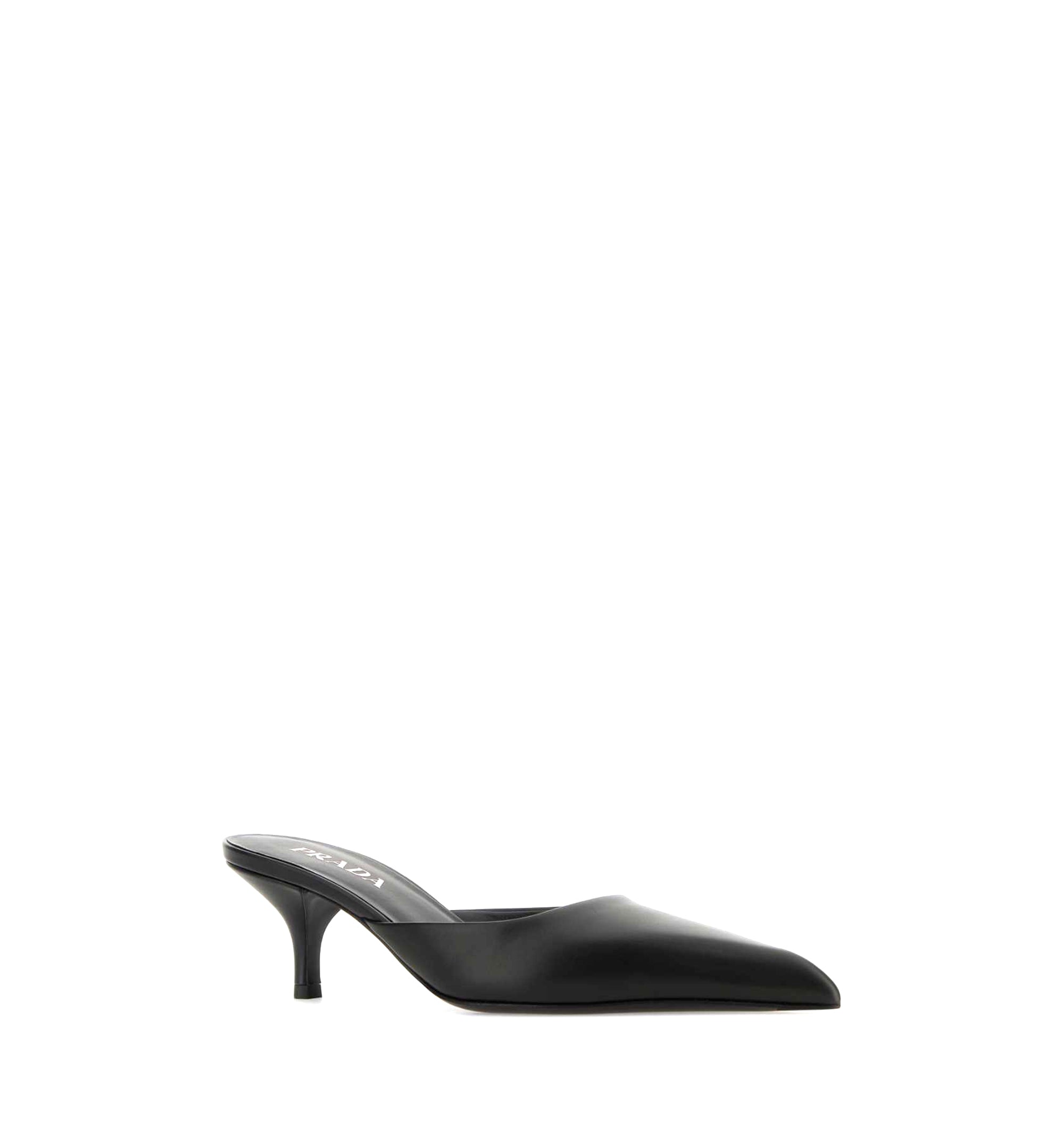 Prada Black Leather Mules