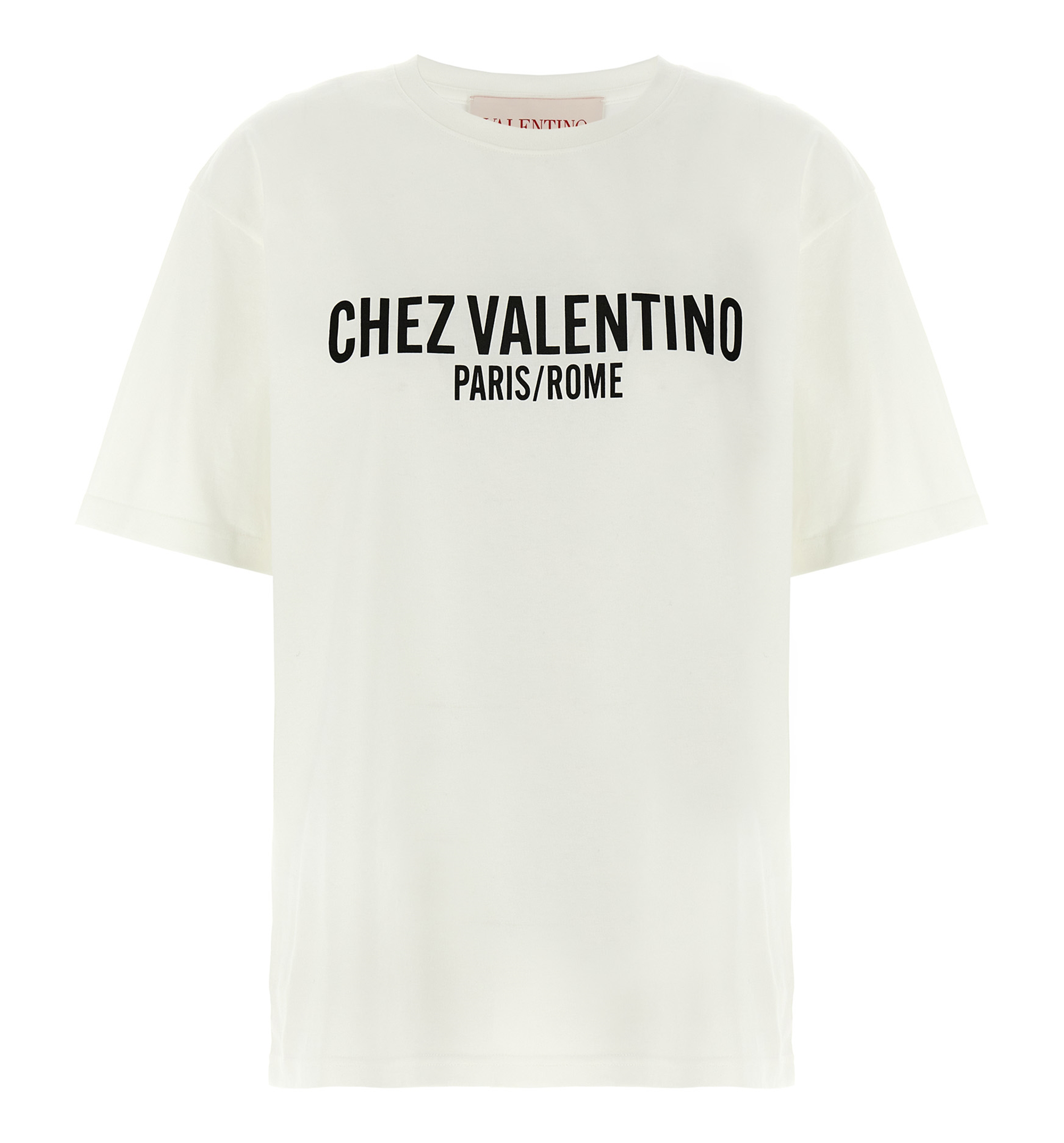 Cotton T-Shirt With Chez Valentino Print