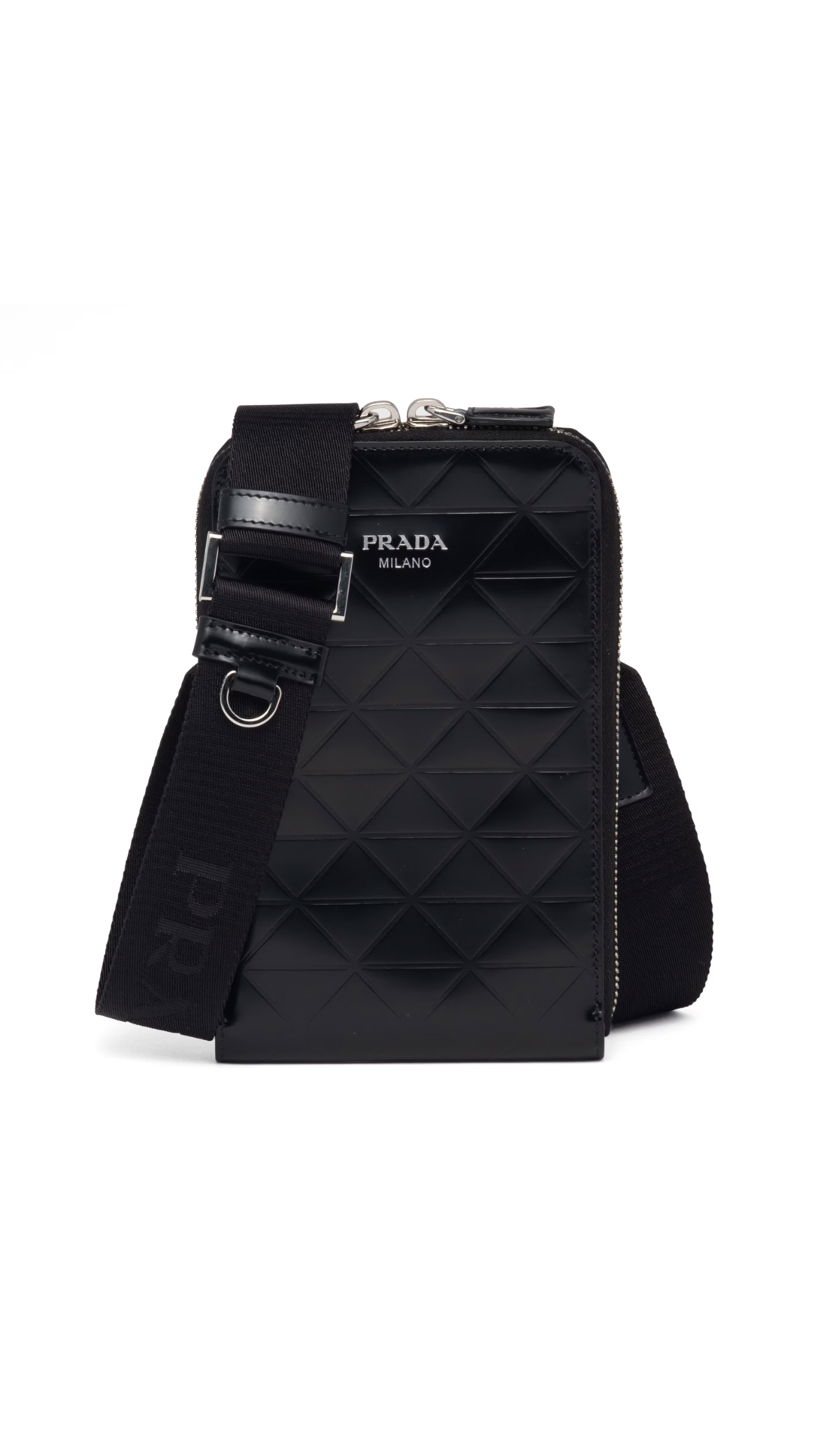 Smartphone Holder in Quilted Leather - Black