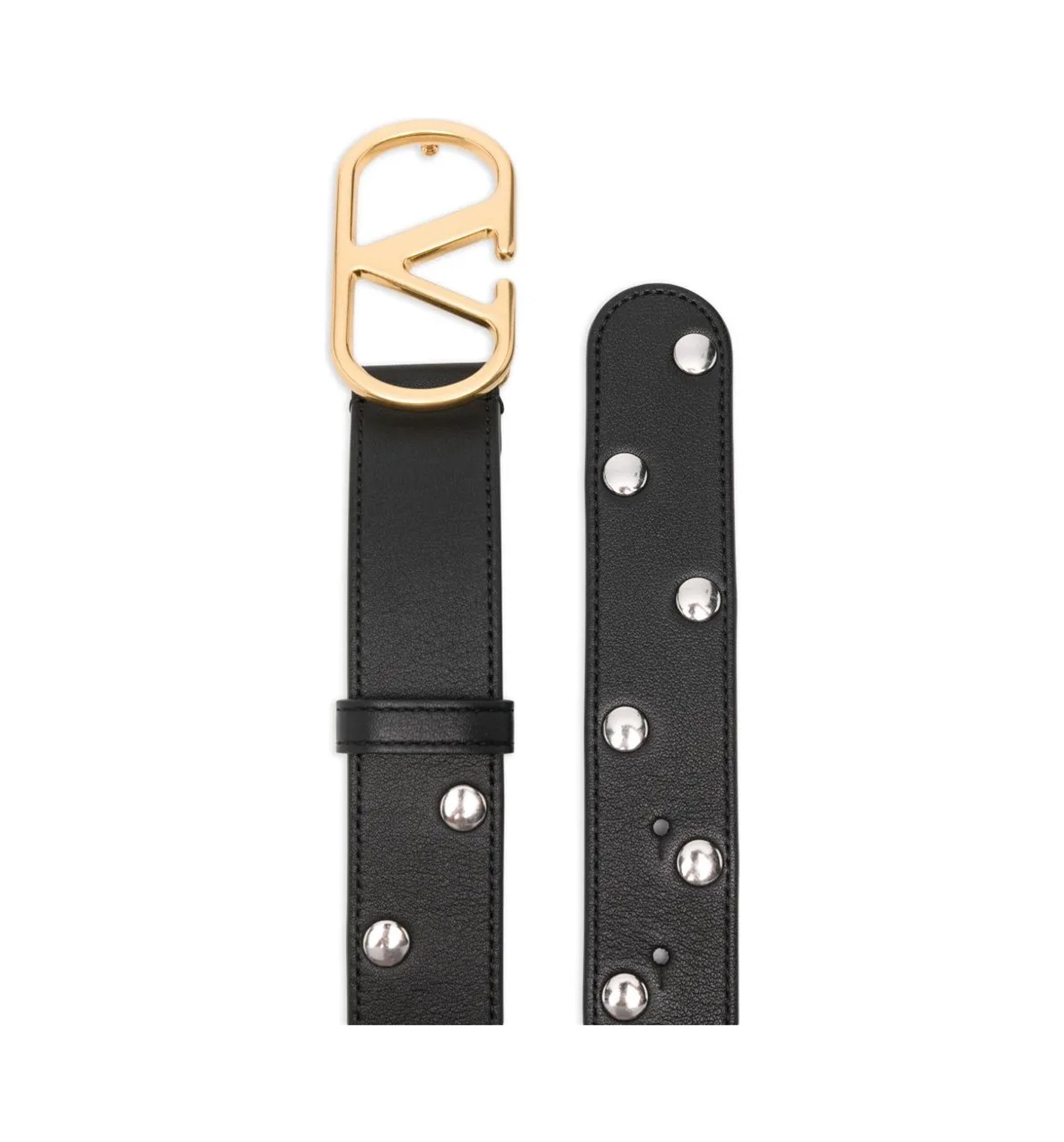 VLogo Studded Leather Belt