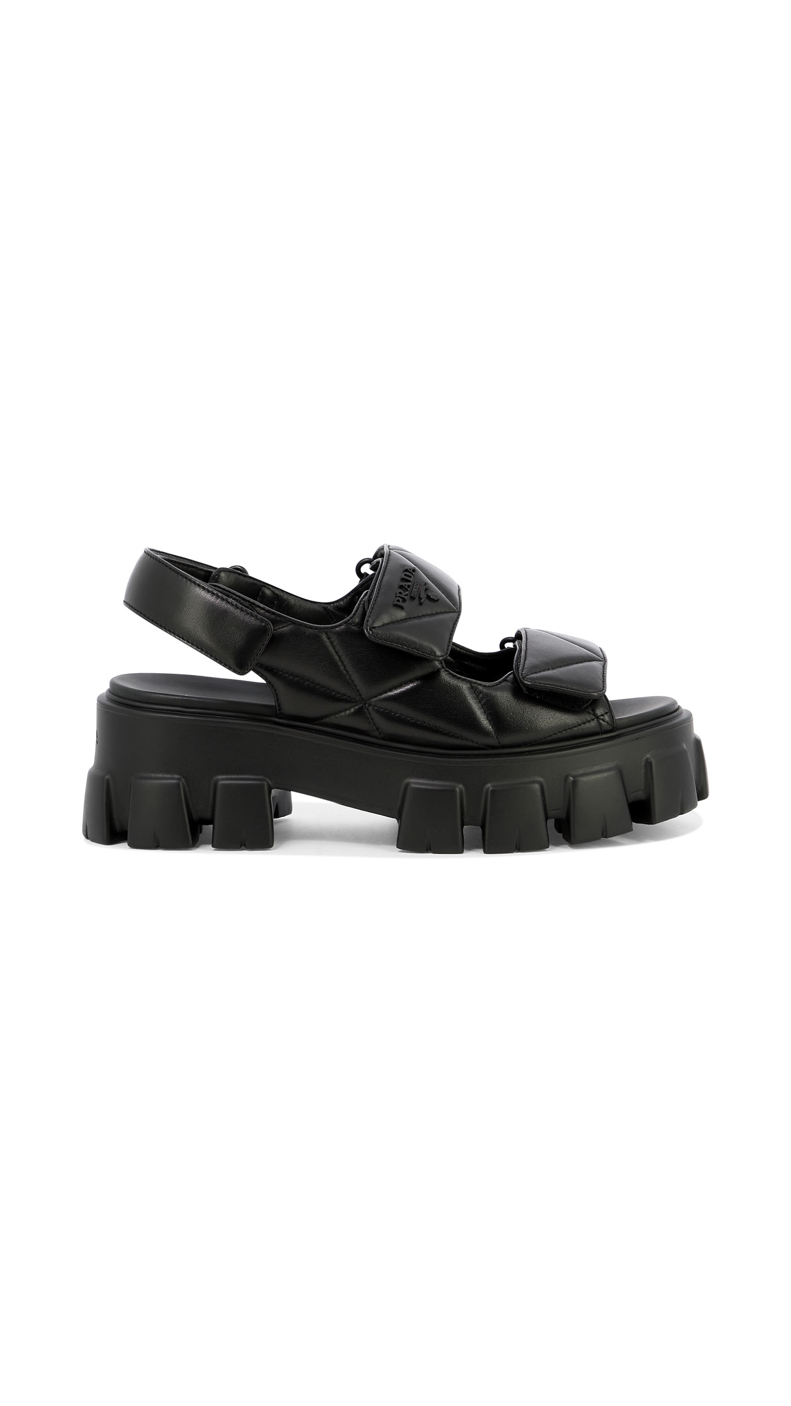 Monolith Sandals in Quilted Nappa Leather - Black