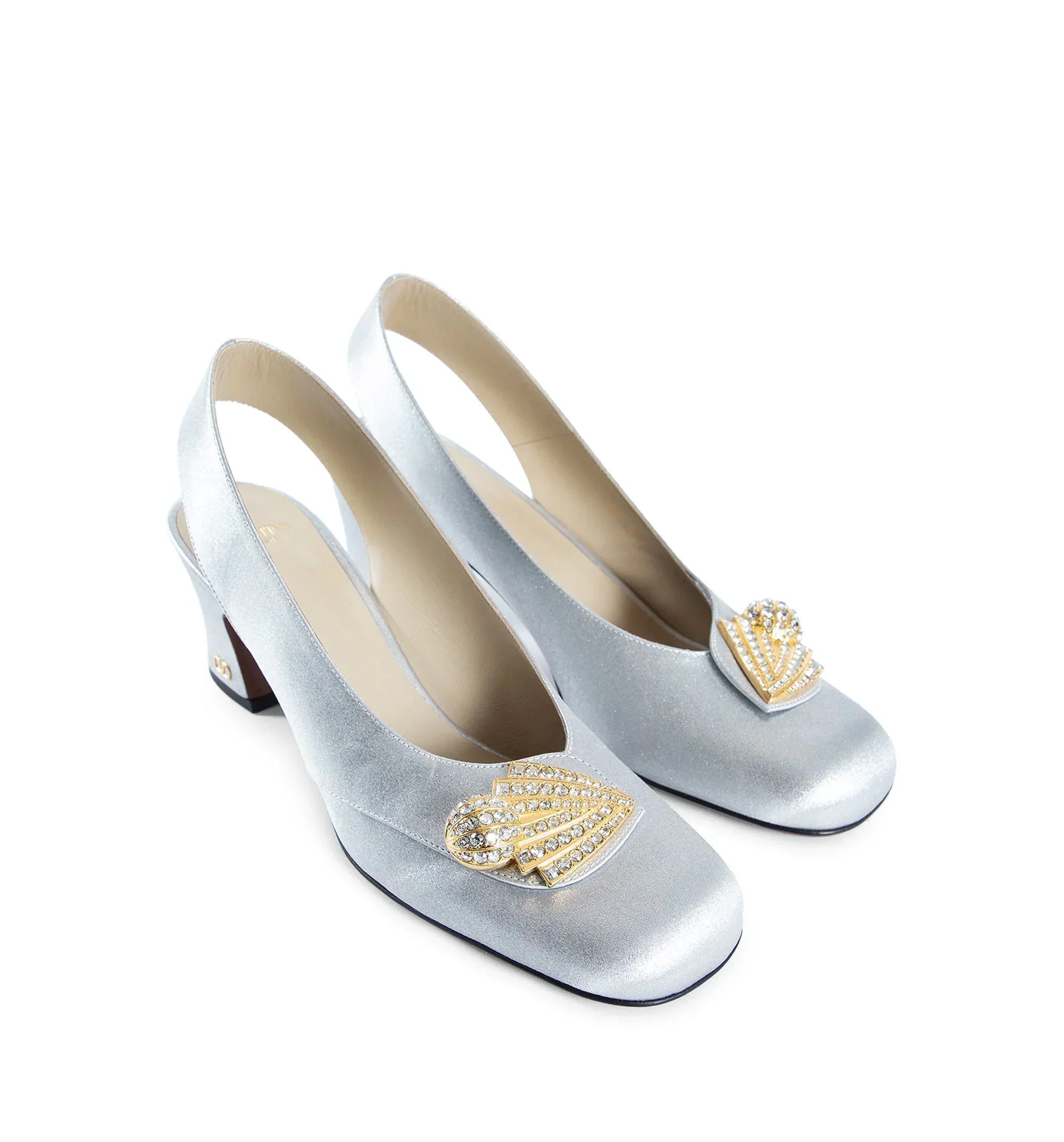 Adamntine Slingback Pumps In Glitter Fabric